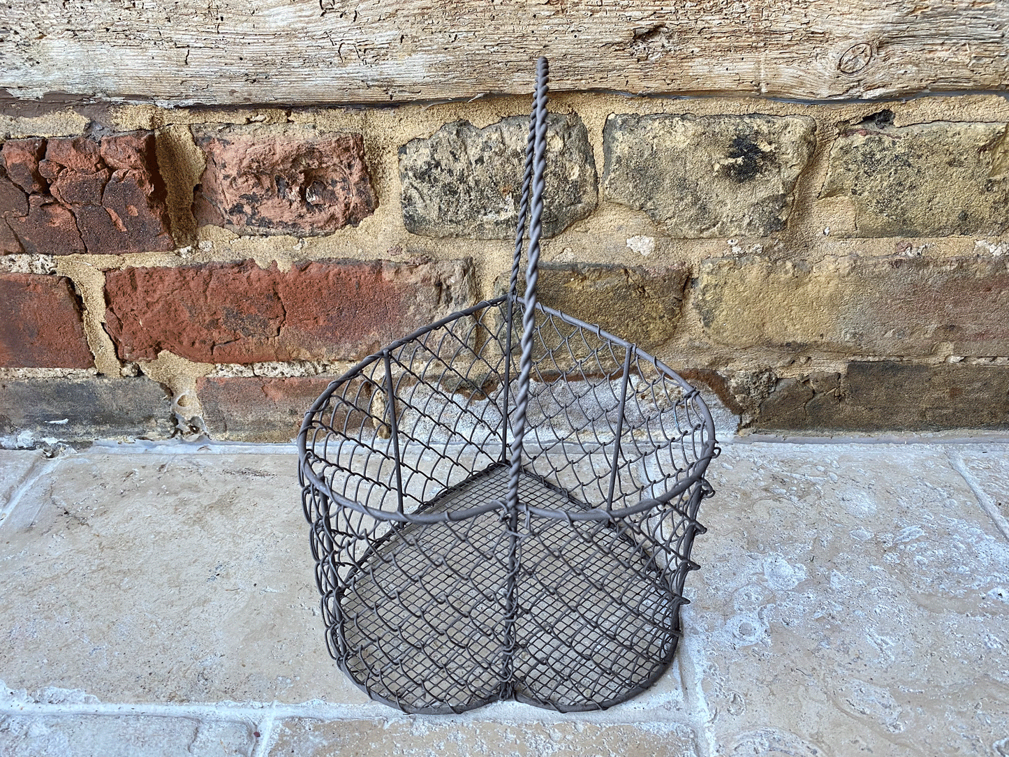 vintage french wirework egg basket trinket holder decorative heart