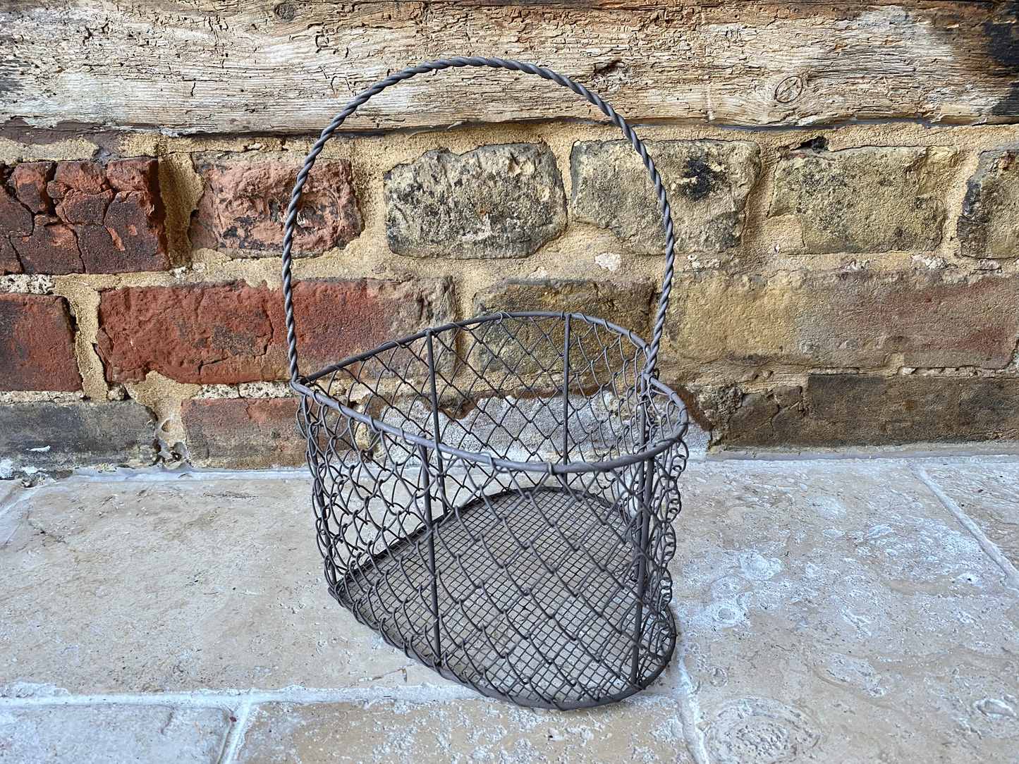 vintage french wirework egg basket trinket holder decorative heart
