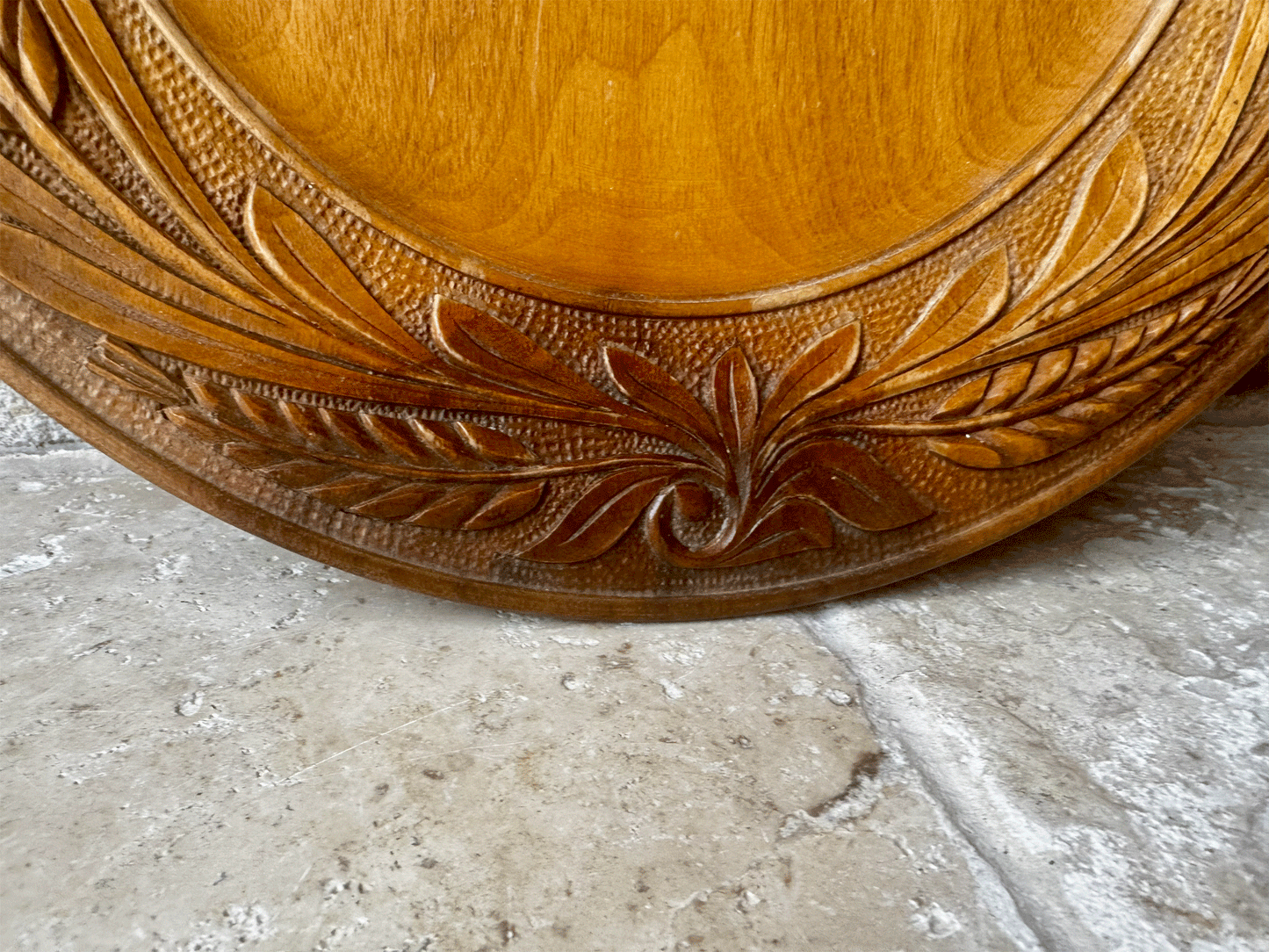 vintage german bread board plate platter give daily bread taglich brot motto
