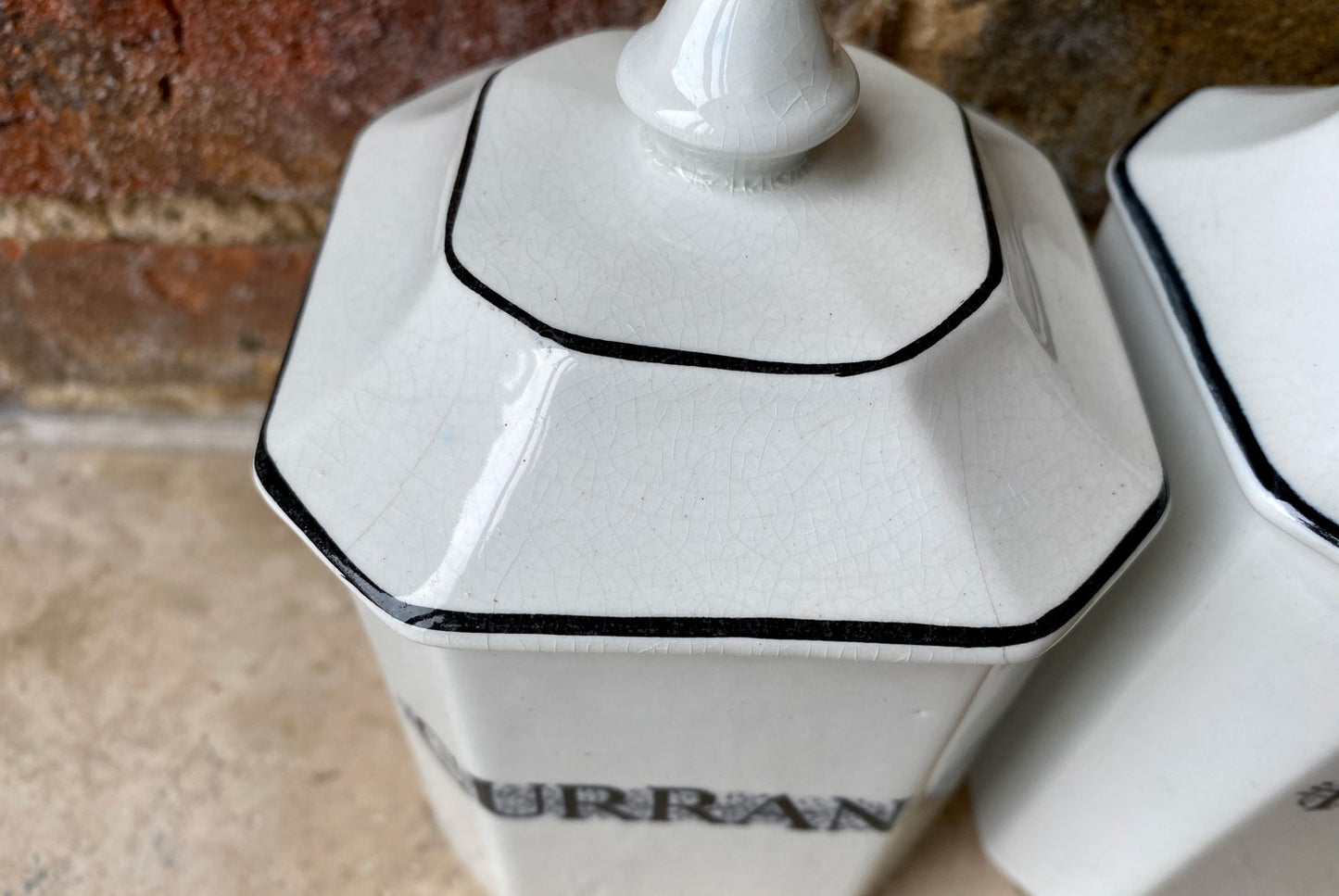 Antique Early 20th Century English Kitchen Canisters By Jappa Gibsons