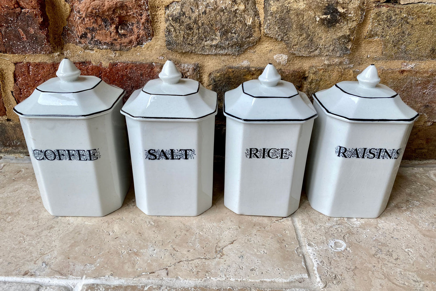 rare antique edwardian jappa gibson english kitchen labelled storage jar canister jappa gibsons