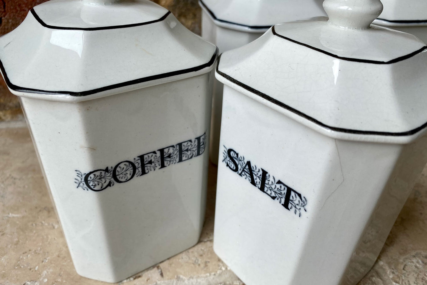 rare antique edwardian jappa gibson english kitchen labelled storage jar canister jappa gibsons