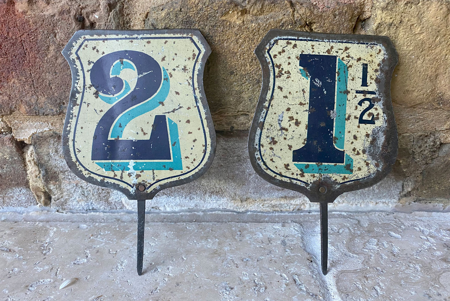 antique edwardian tin lithographed enamel grocers advertising price spike sign