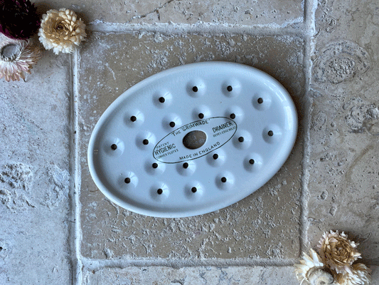 the grimwade antique 1920s white ironstone drainer strainer plate