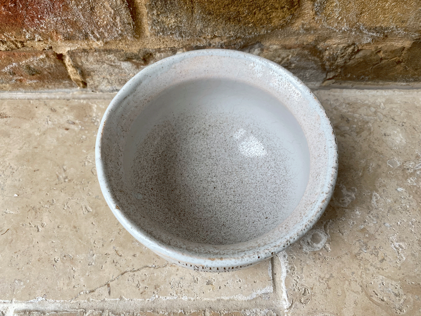 antique french stoneware confitures nouvelles advertising pot