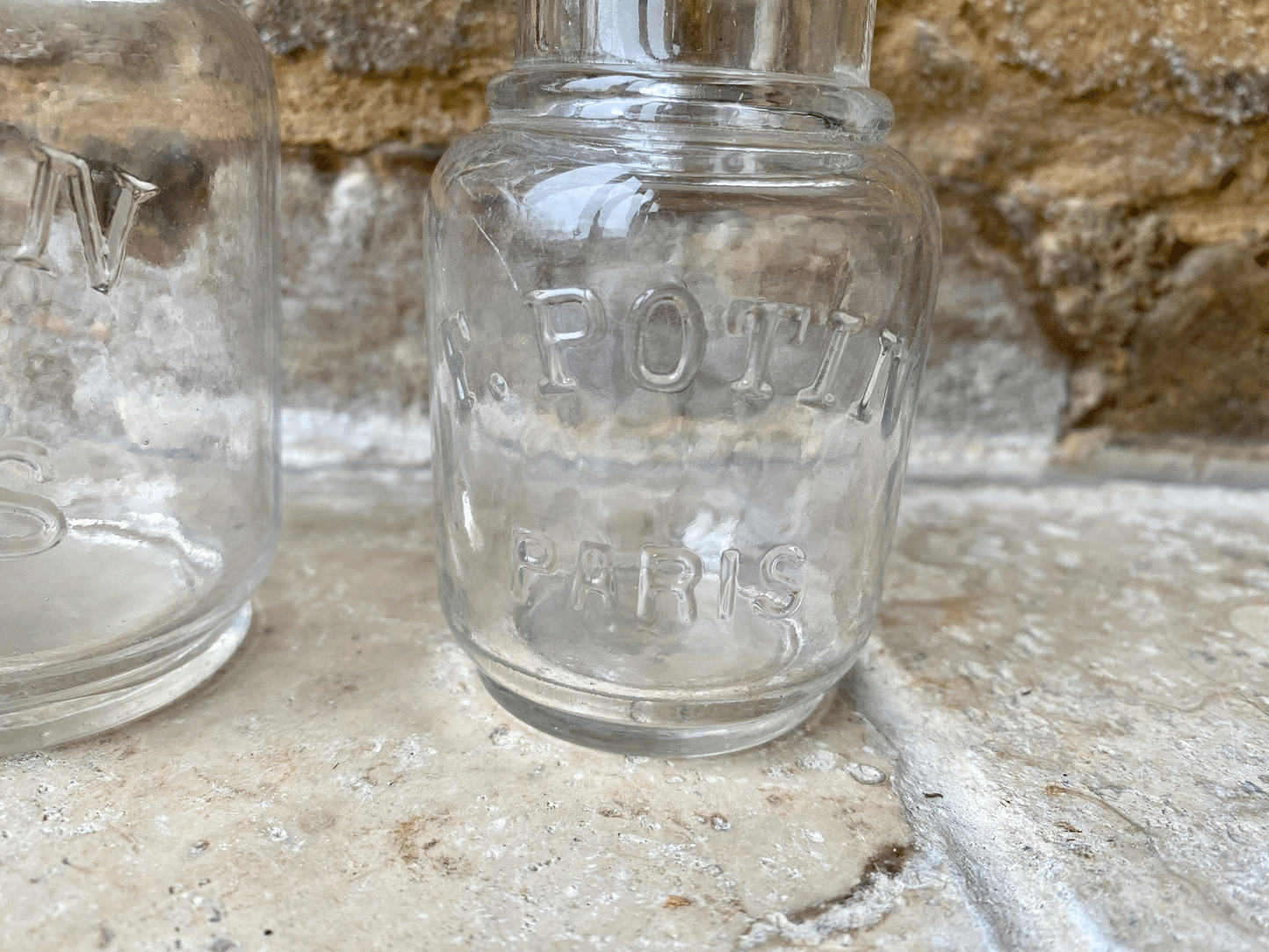 antique rare felix potin advertising mustard bottle glass jar bud vase