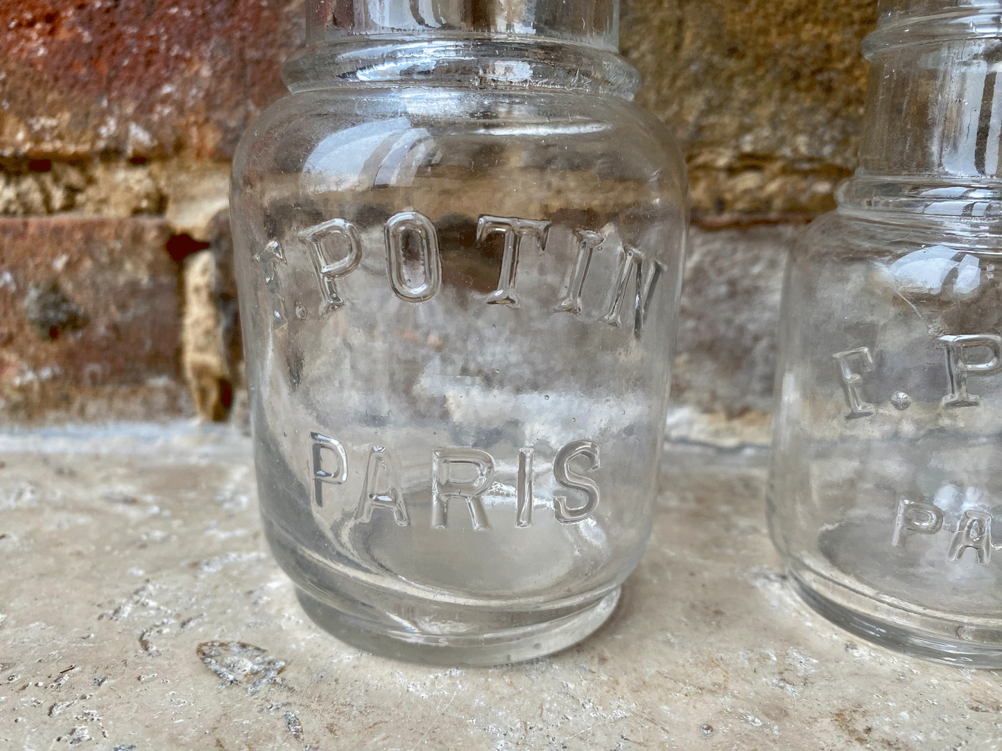 antique rare felix potin advertising mustard bottle glass jar bud vase