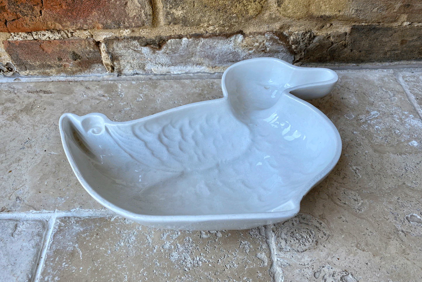 antique 1930s villeroy boch german white ironstone duck jelly mould