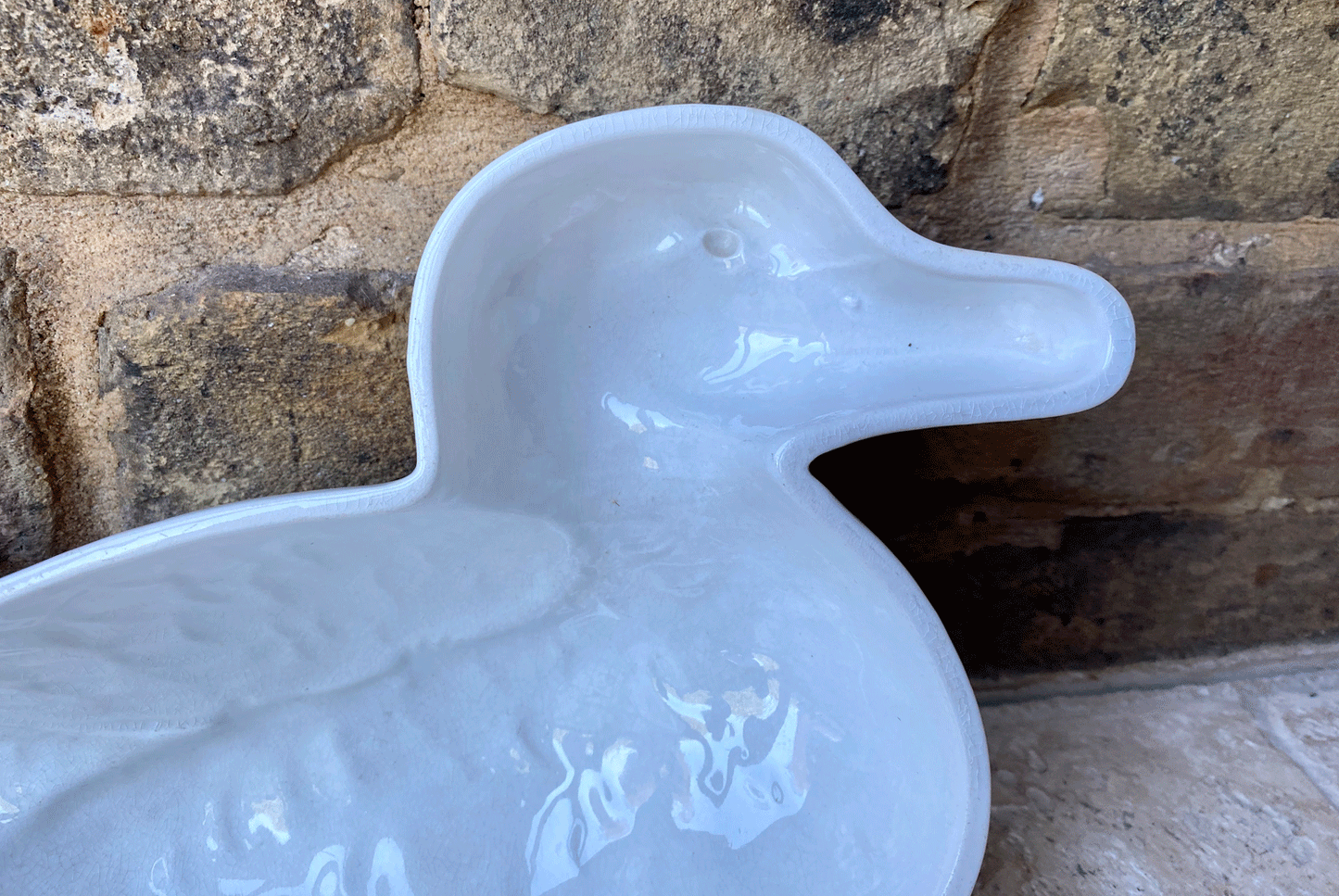 antique 1930s villeroy boch german white ironstone duck jelly mould