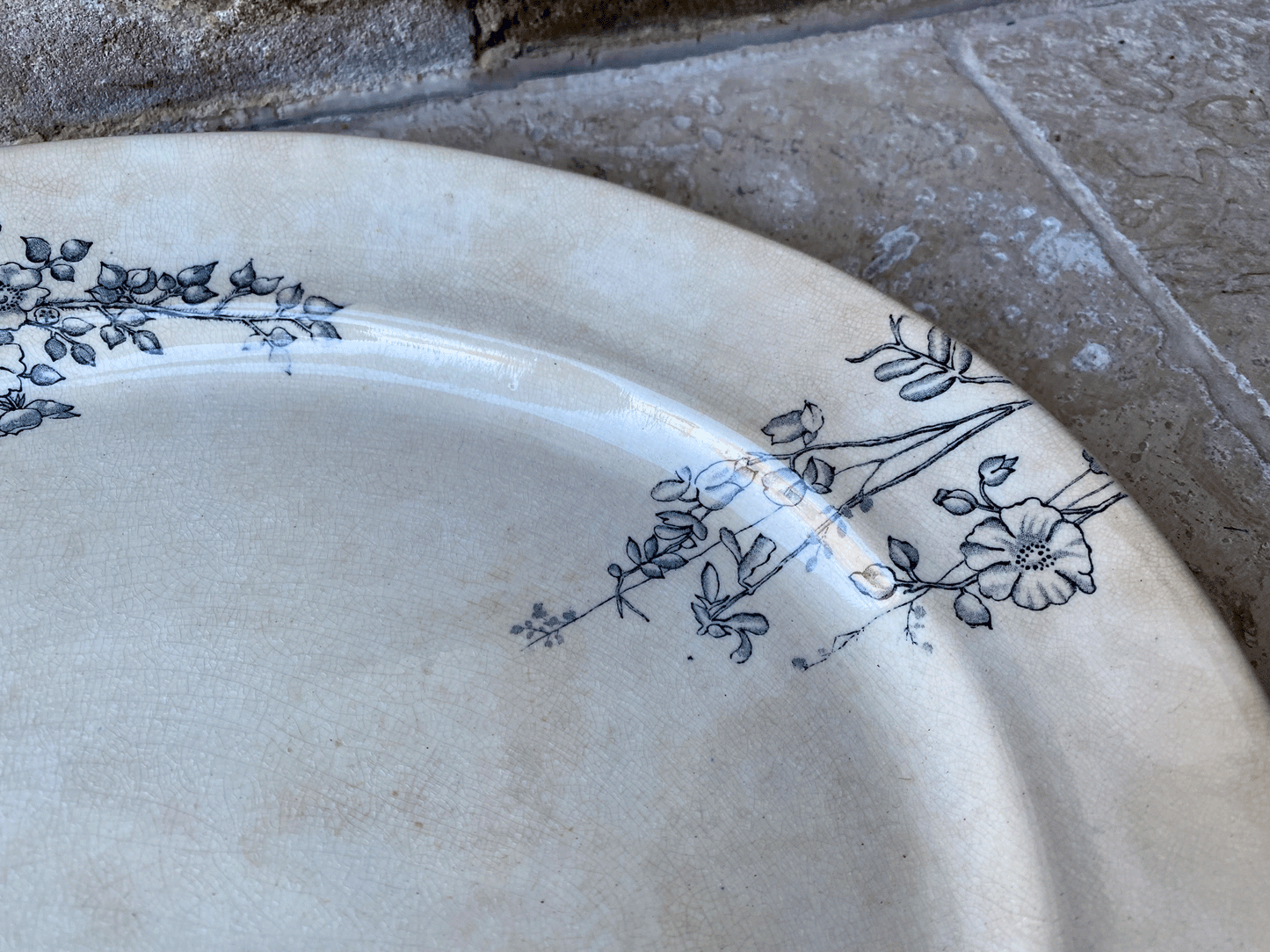 antique 19th century victorian transferware ironstone platter robert hammersley sons ascot pattern