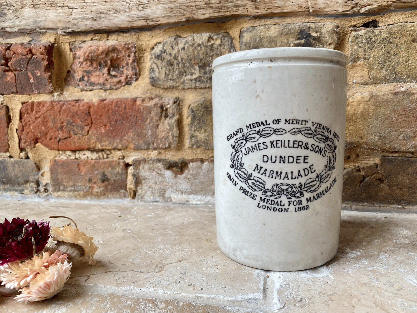 rare extra large tall slim three pound james keiller dundee marmalade scottish advertising pot