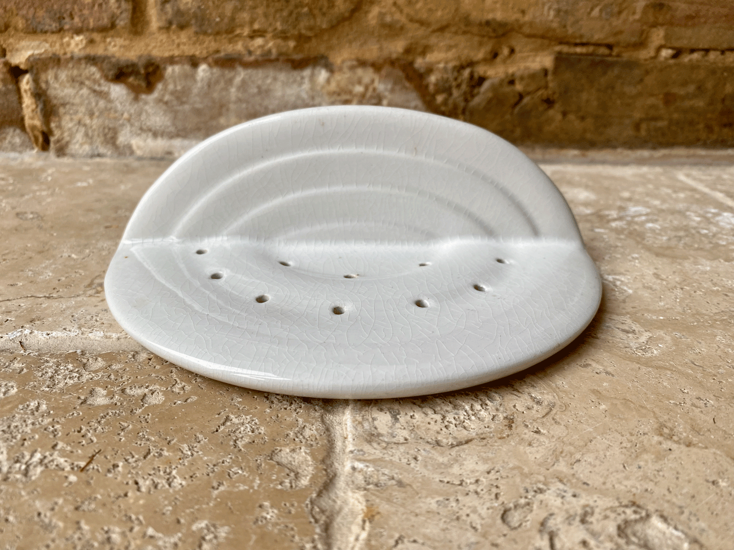 antique early 20th century 1920 grimwades white ironstone advertising hygienic drainer plate pierced strainer