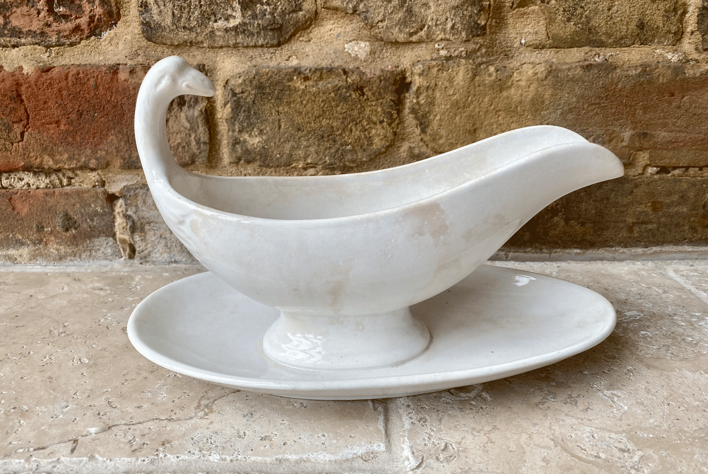 antique french sarreguemines white ironstone ravier sauce dish gravy boat sarreguemines