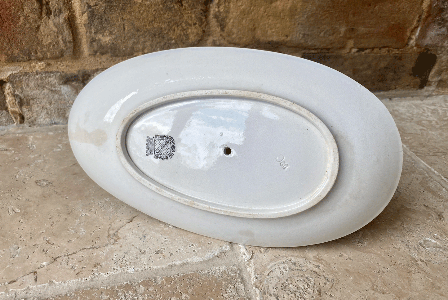 antique french sarreguemines white ironstone ravier sauce dish gravy boat sarreguemines