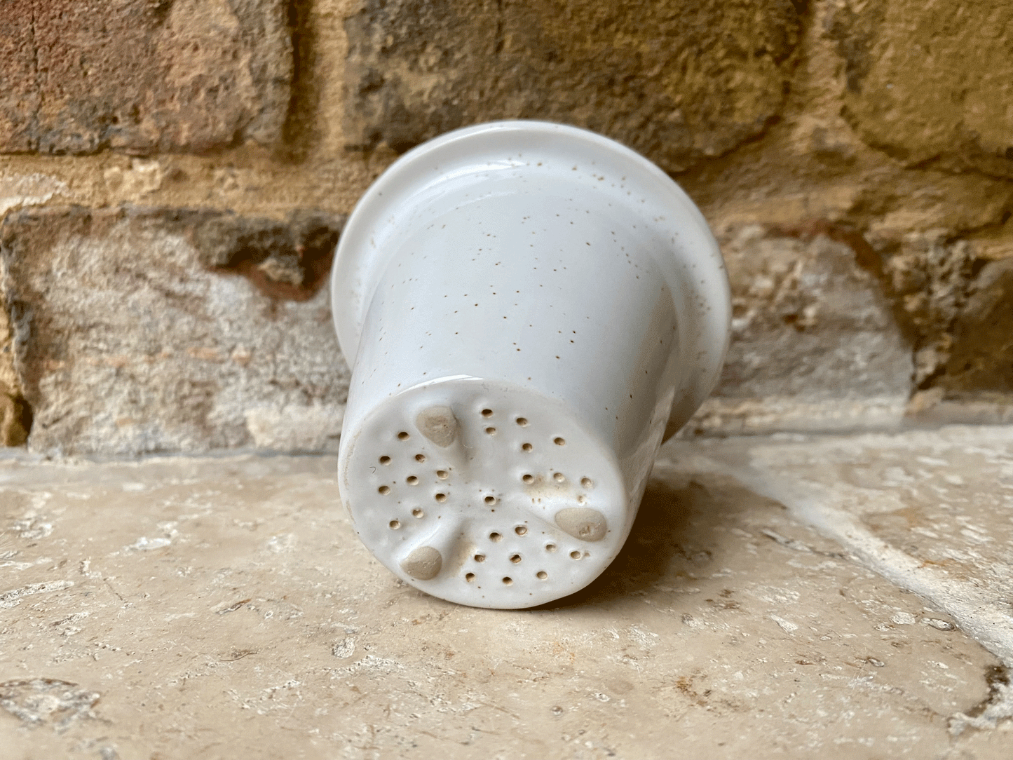 vintage french white ironstone stoneware cheese strainer pot faisaille rustic interior