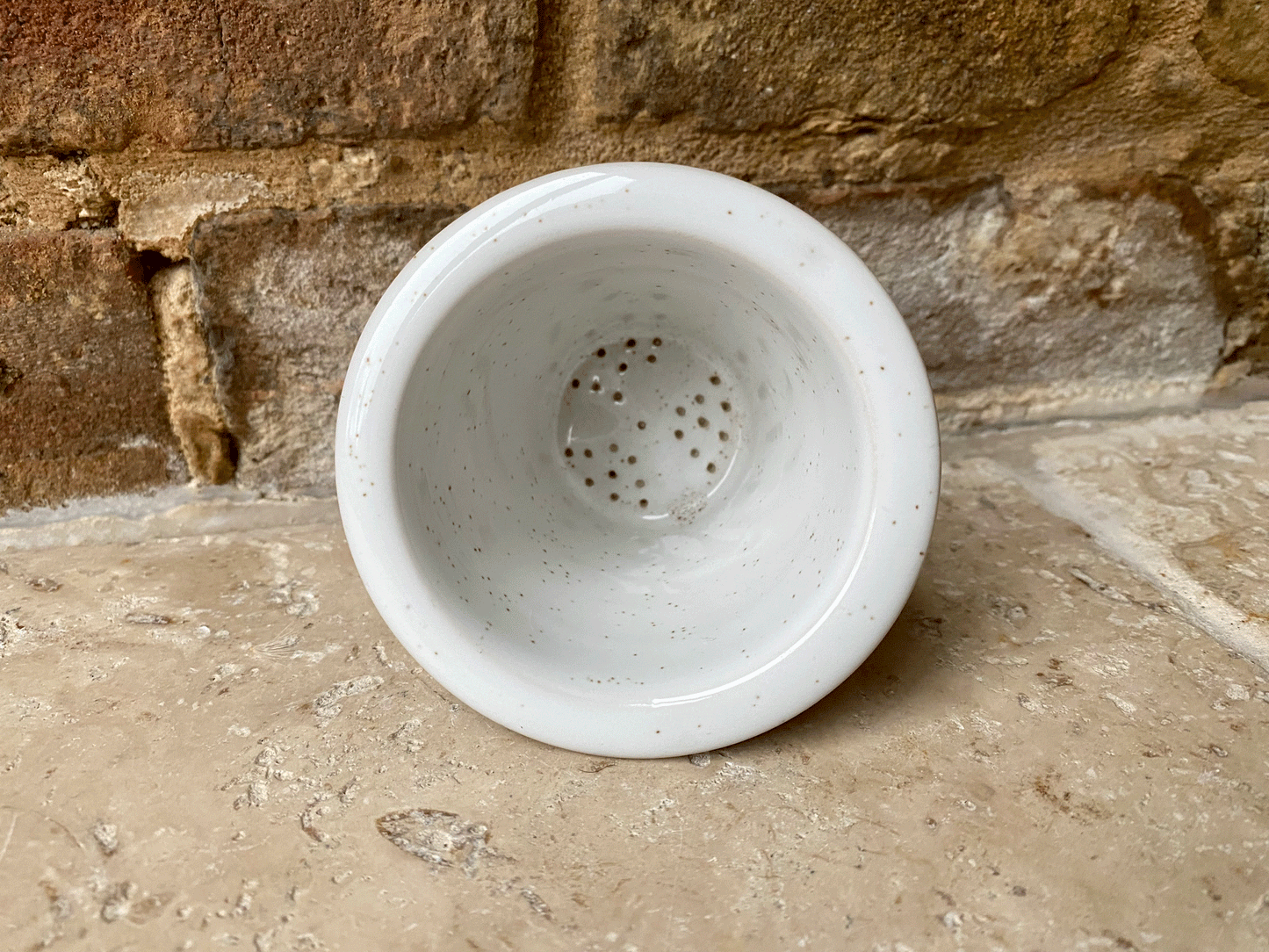 vintage french white ironstone stoneware cheese strainer pot faisaille rustic interior