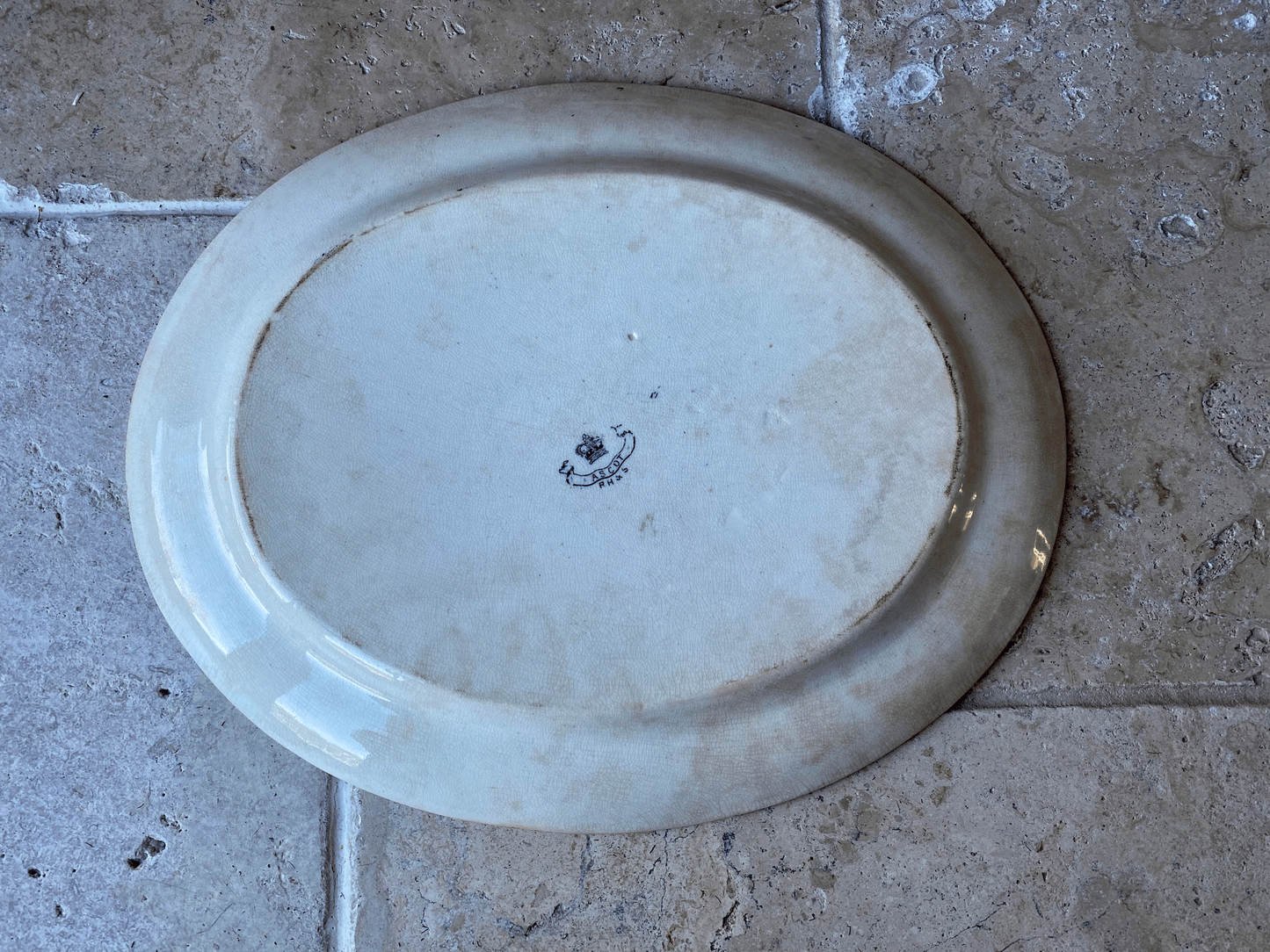 antique 19th century victorian transferware ironstone platter robert hammersley sons ascot pattern