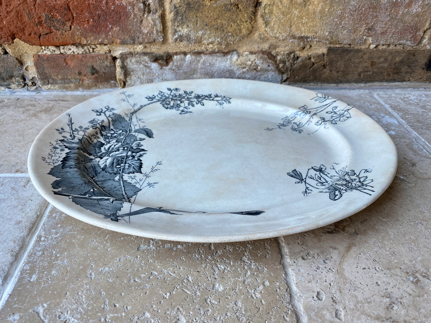antique 19th century victorian transferware ironstone platter robert hammersley sons ascot pattern