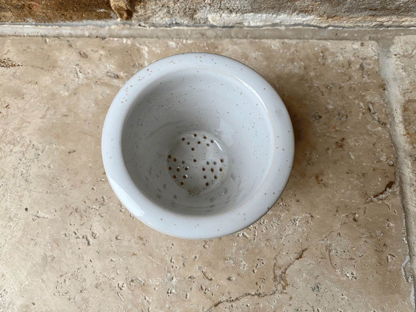 vintage french white ironstone stoneware cheese strainer pot faisaille rustic interior