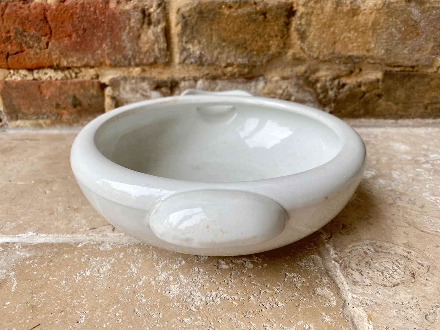 antique1920s white ironstone grimwades hygienic patent safety milk bowl