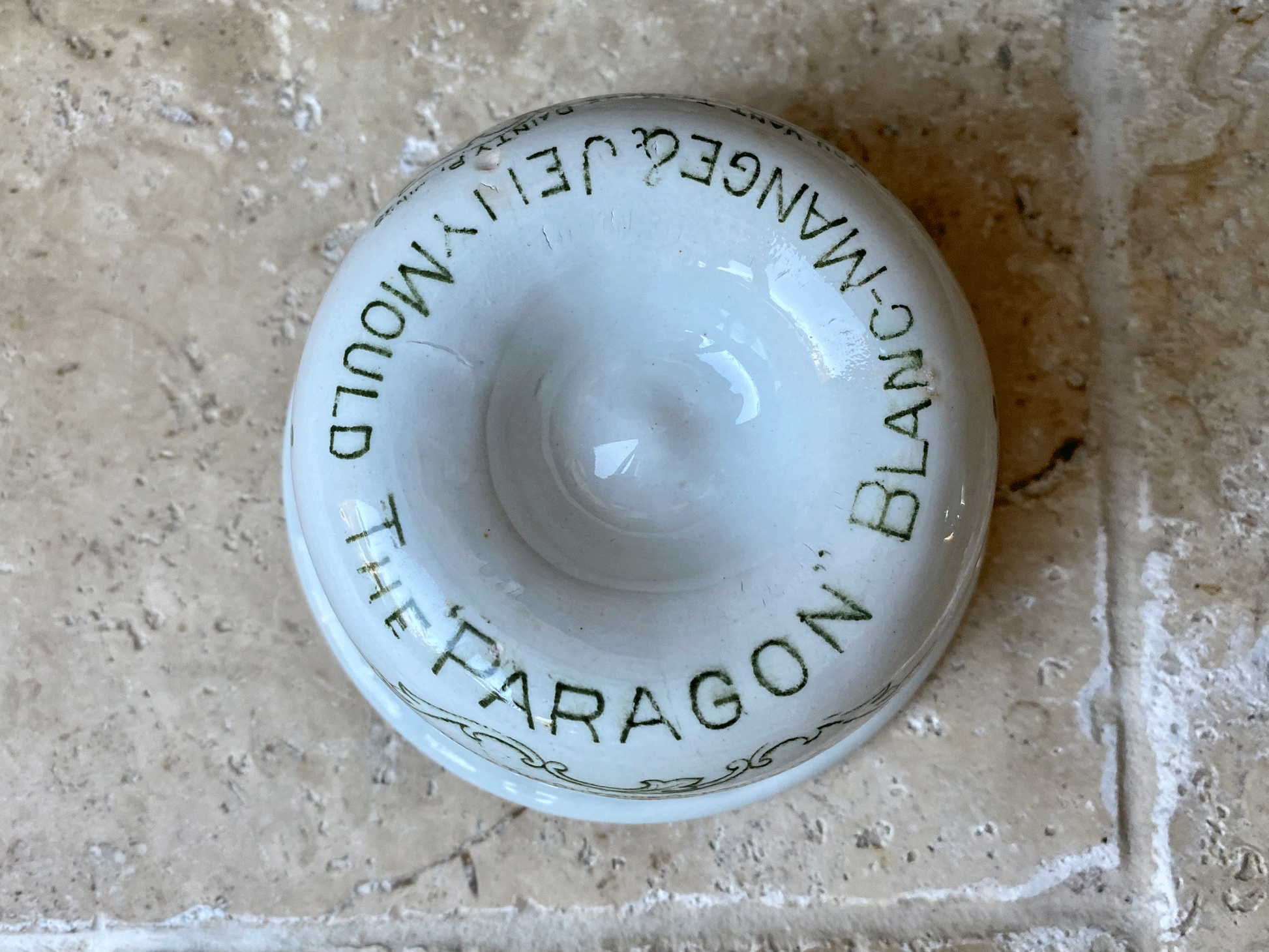 rare small antique white ironstone grimwades paragon advertising jelly blancmange mould white ironstone