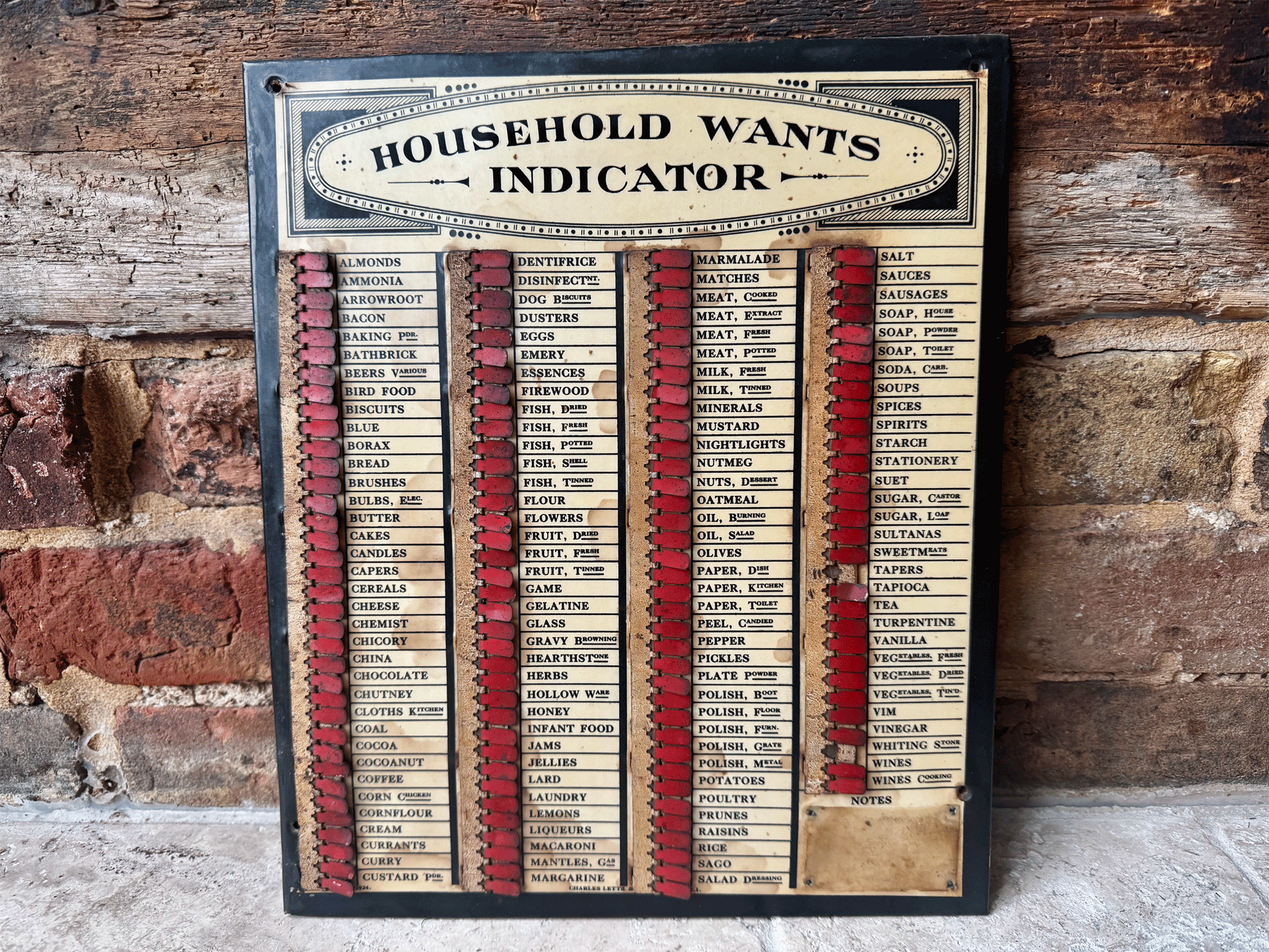 rare large antique 1920s charles letts good housekeeping household wants indicator shopping list tabs