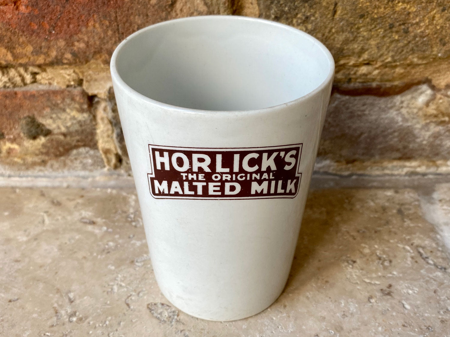 rare antique english advertising beaker horlicks the original malted milk