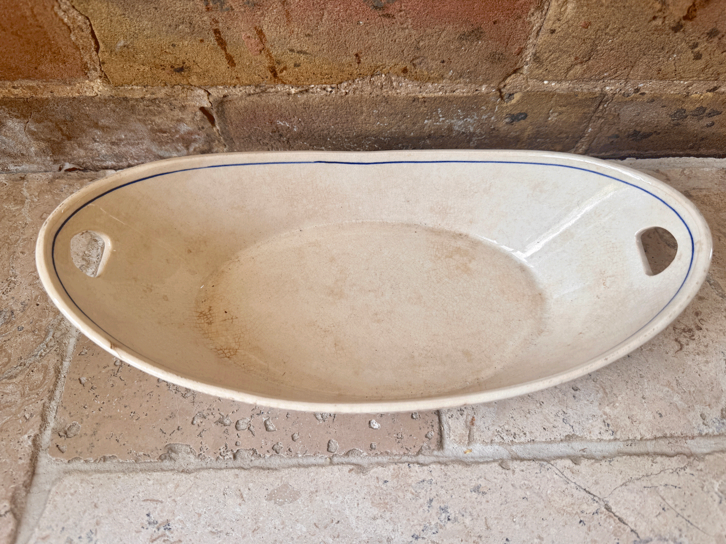 antique belgian transferware serving dish tureen boch freres lace blue fluted copenhagen pattern handles