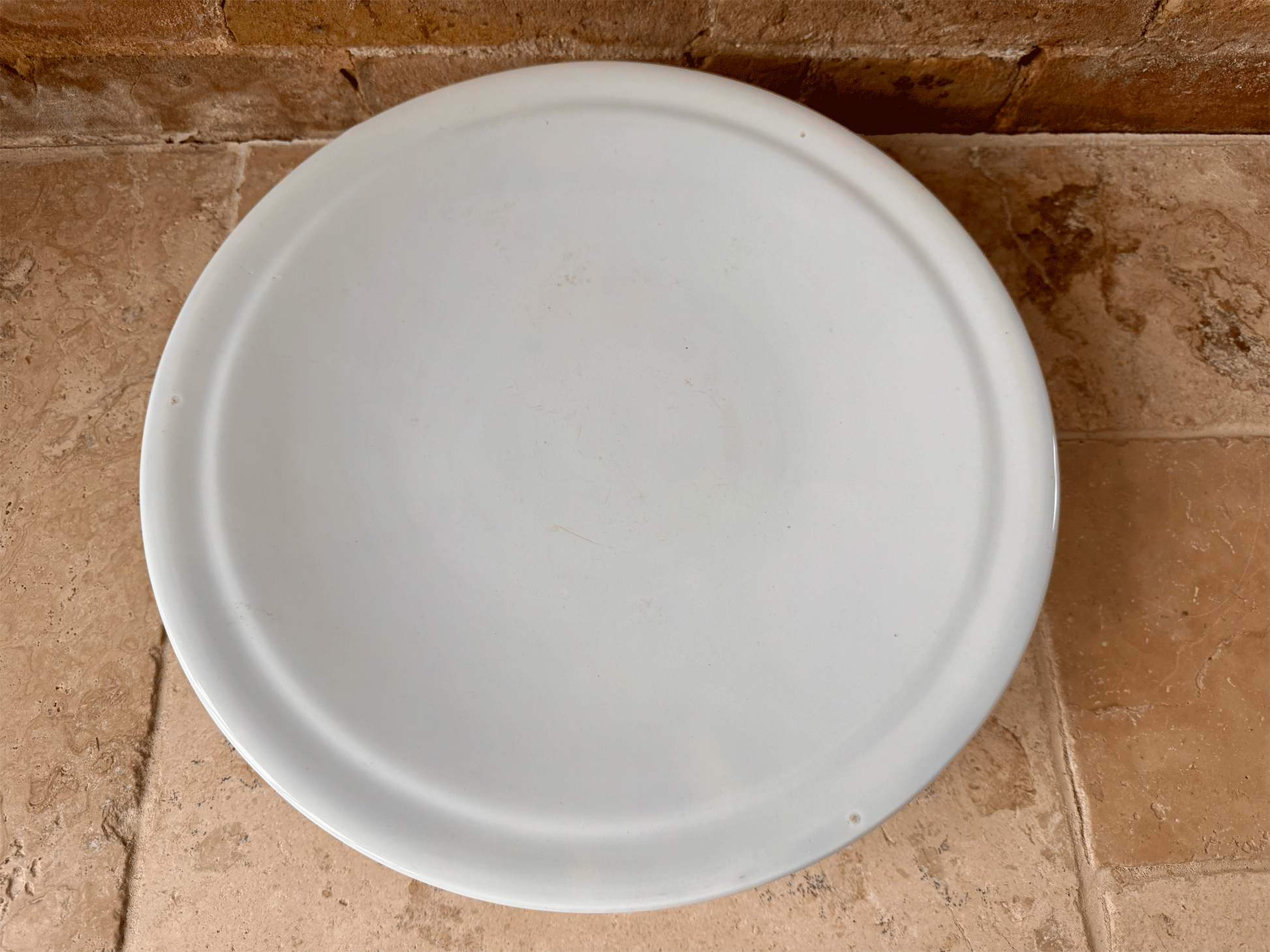 antique 19th century 800s extra large plain white ironstone cake stand butchers patisserie