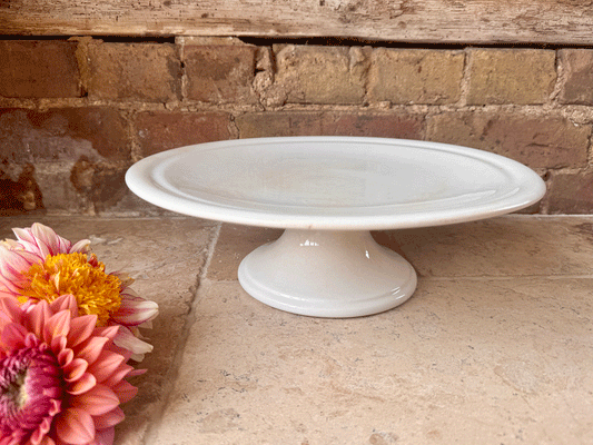 antique large plain white ironstone dutch cake patisserie stand societe ceramique