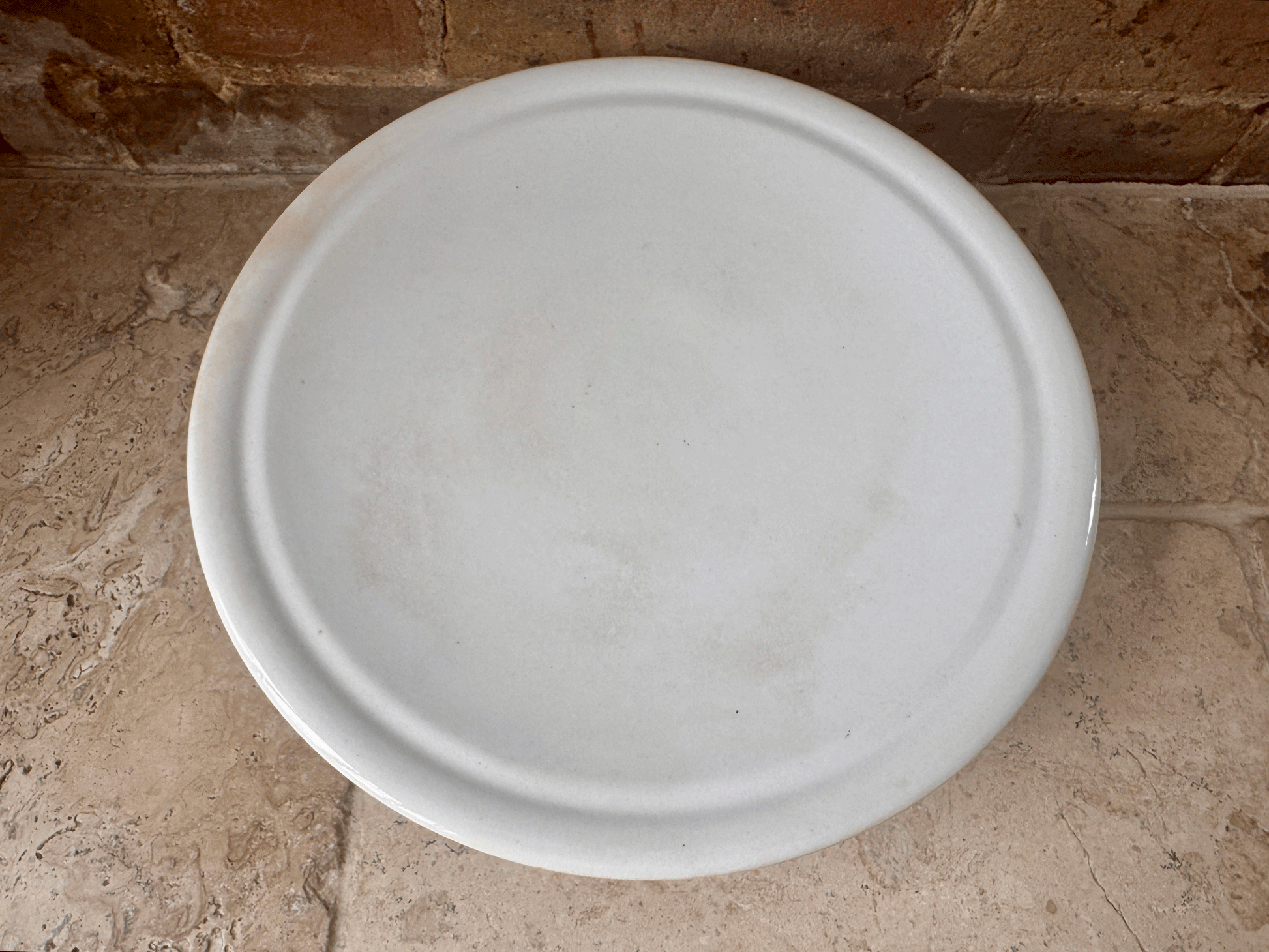 antique large plain white ironstone dutch cake patisserie stand societe ceramique