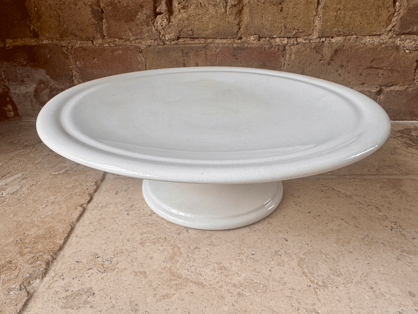 antique large plain white ironstone dutch cake patisserie stand societe ceramique