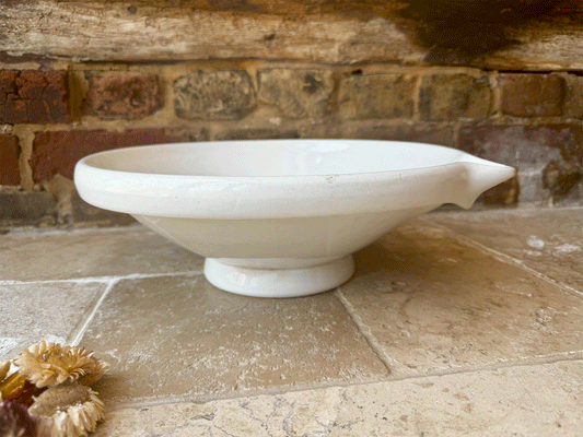 large antique white ironstone dairy bowl cream separator dairy milk bowl dutch societe ceramique