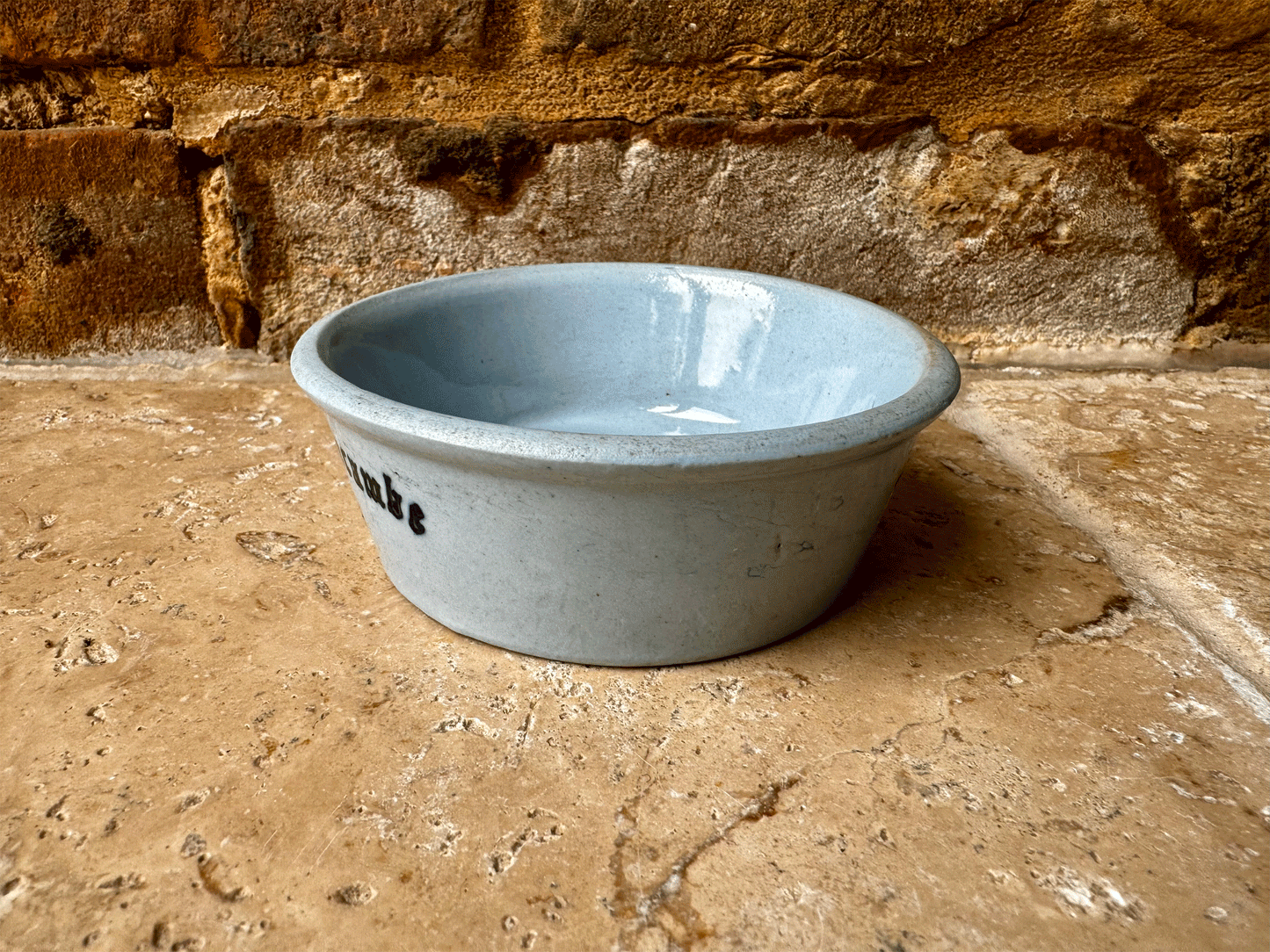 rare antique victorian blue ironstone english advertising pot youngs morecambe shrimps