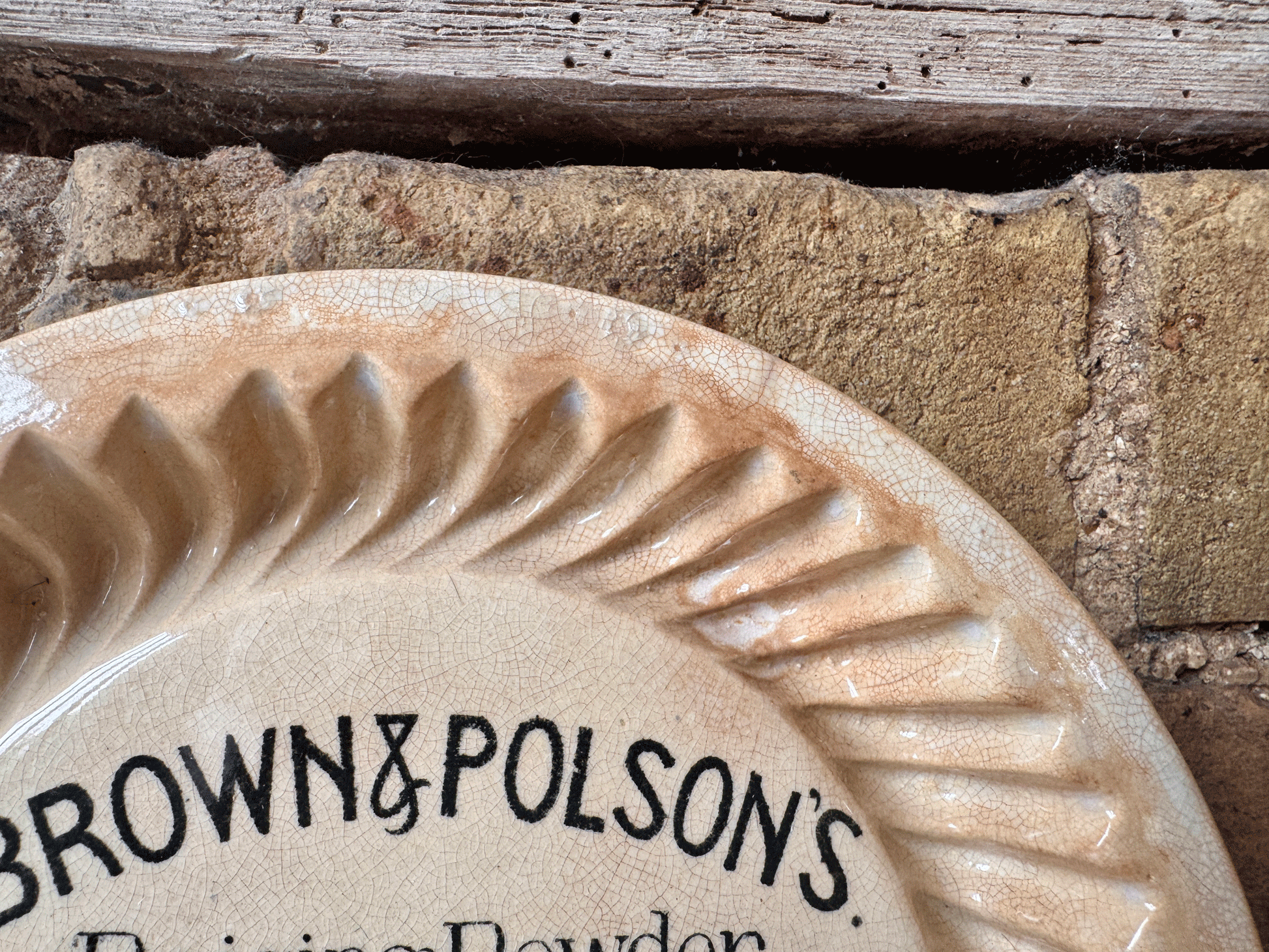 antique edwardian white ironstone stained brown polson paisley flour advertising shortbread mould