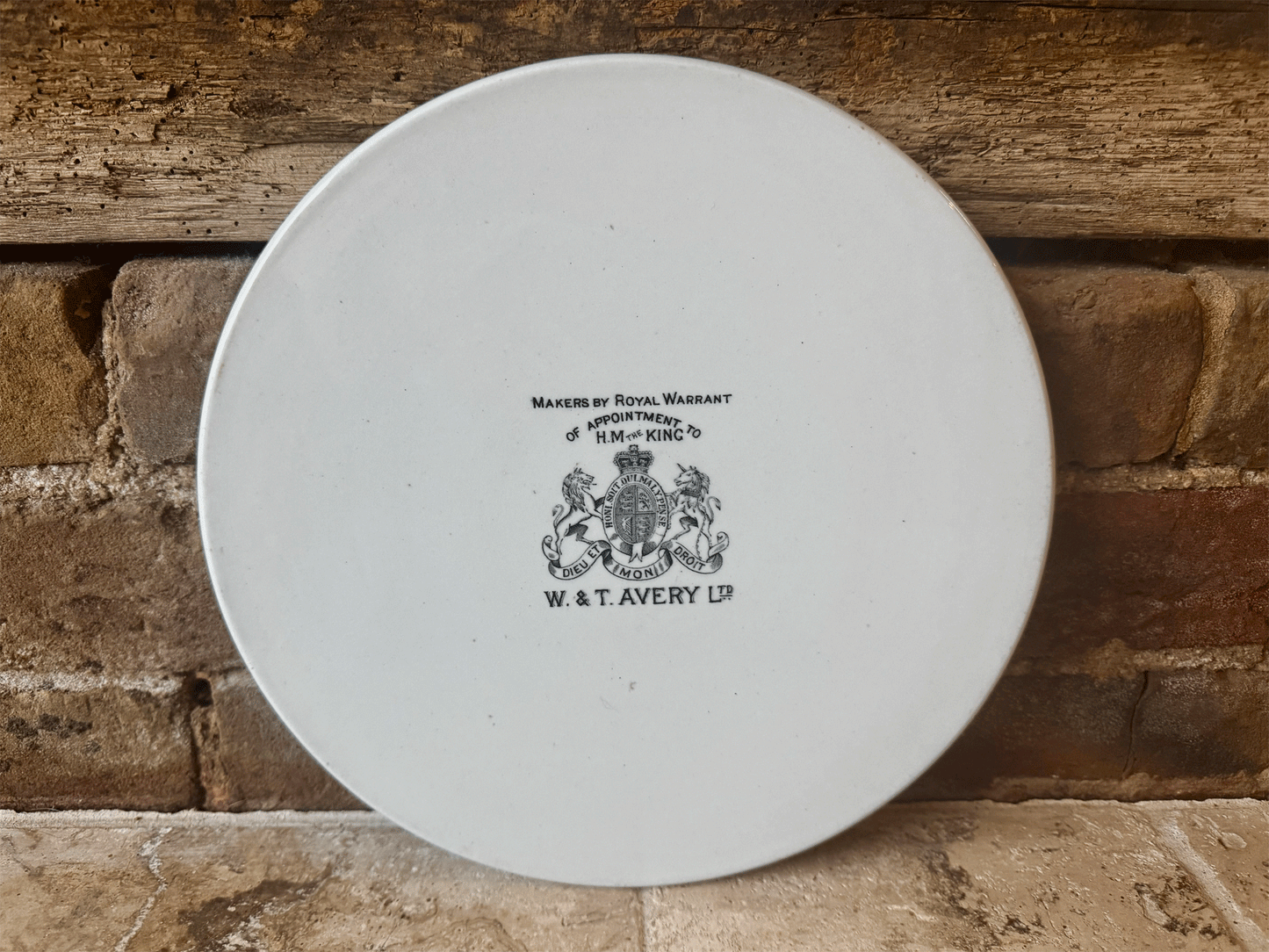 large antique edwardian rare white ironstone scale plate black transferware advertising w t avery