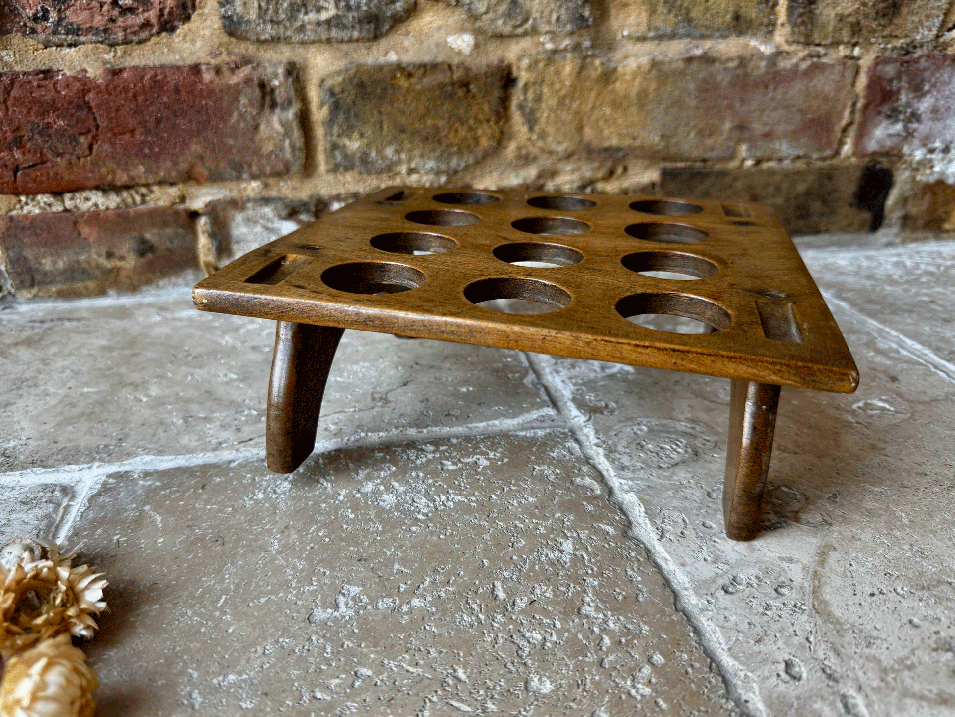 antique victorian rare small stackable treen wooden egg rack one dozen eggs