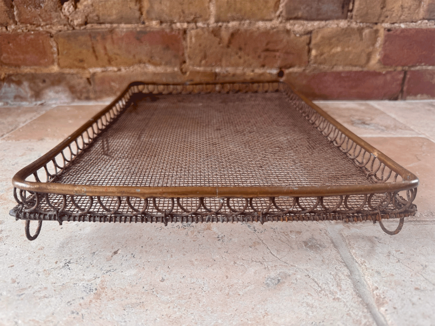 rare antique victorian large wirework bar loop topped cake cooling rack