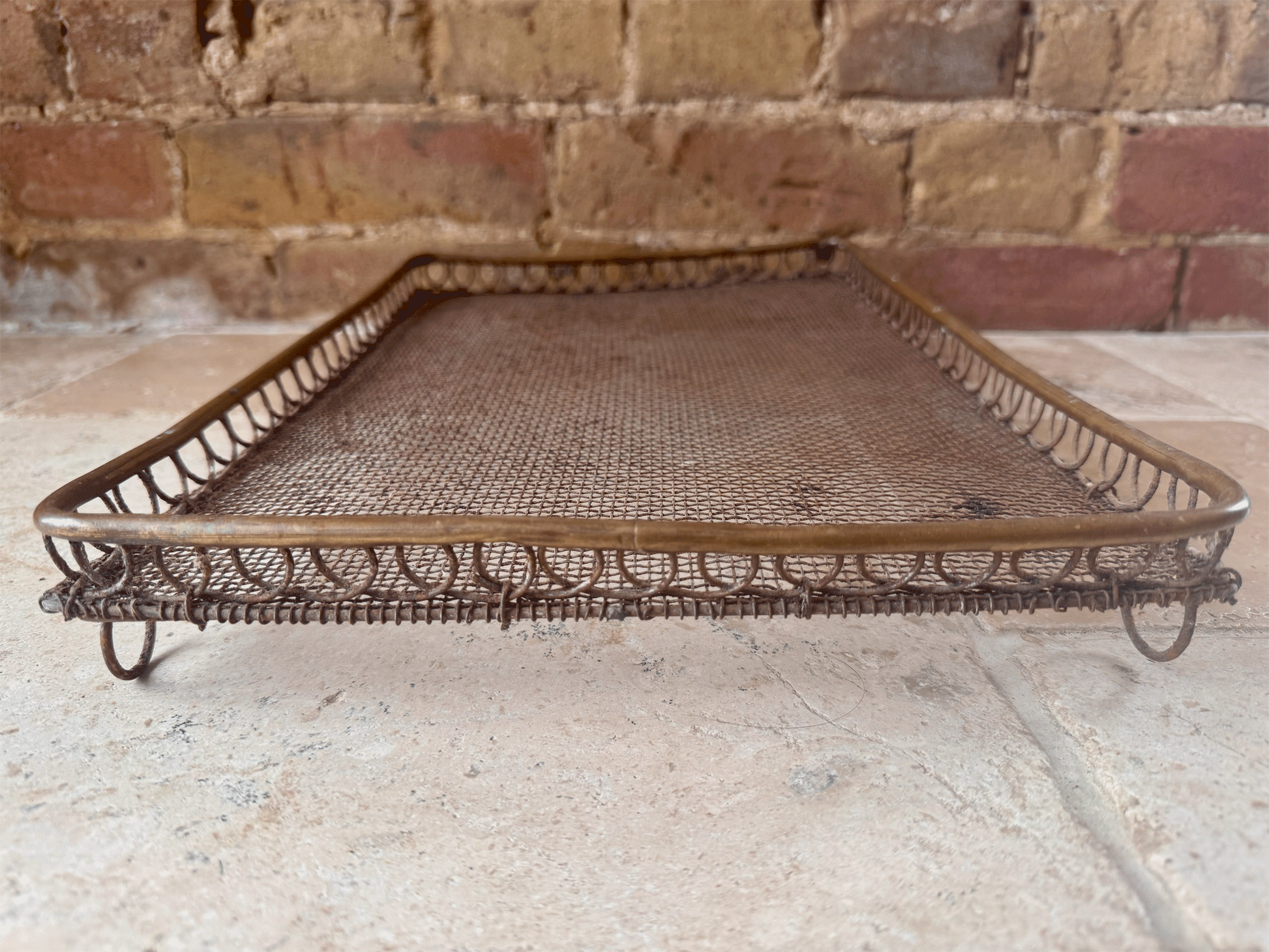 rare antique victorian large wirework bar loop topped cake cooling rack