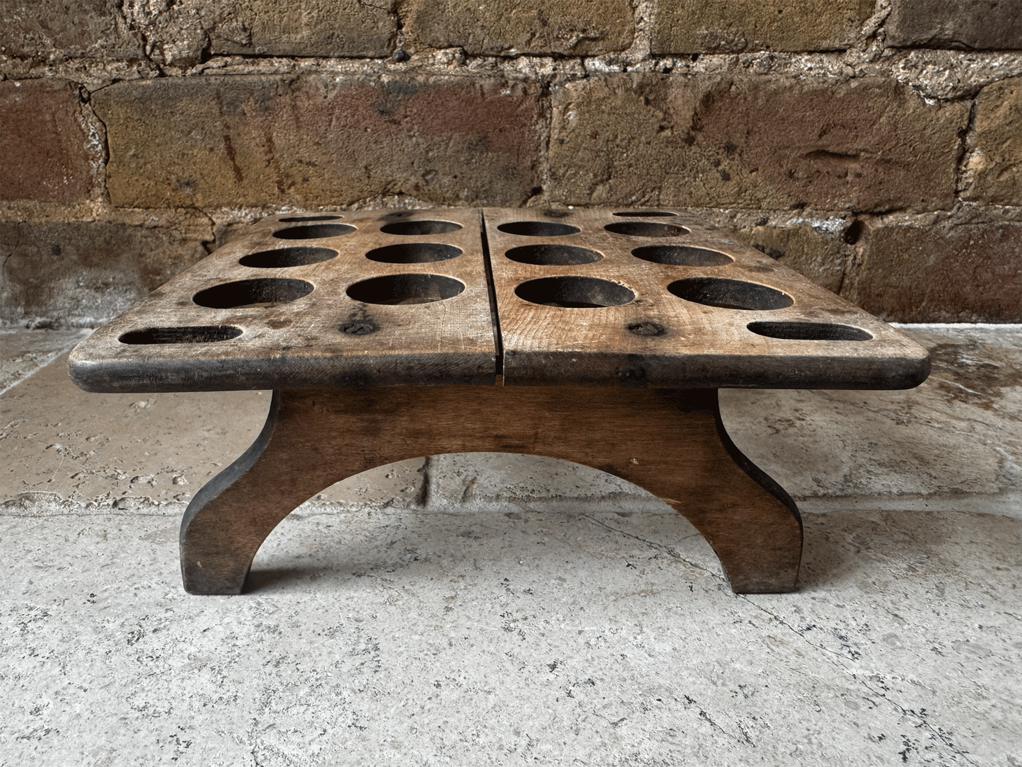 antique english edwardian rare treen wooden stackable square egg rack one dozen eggs