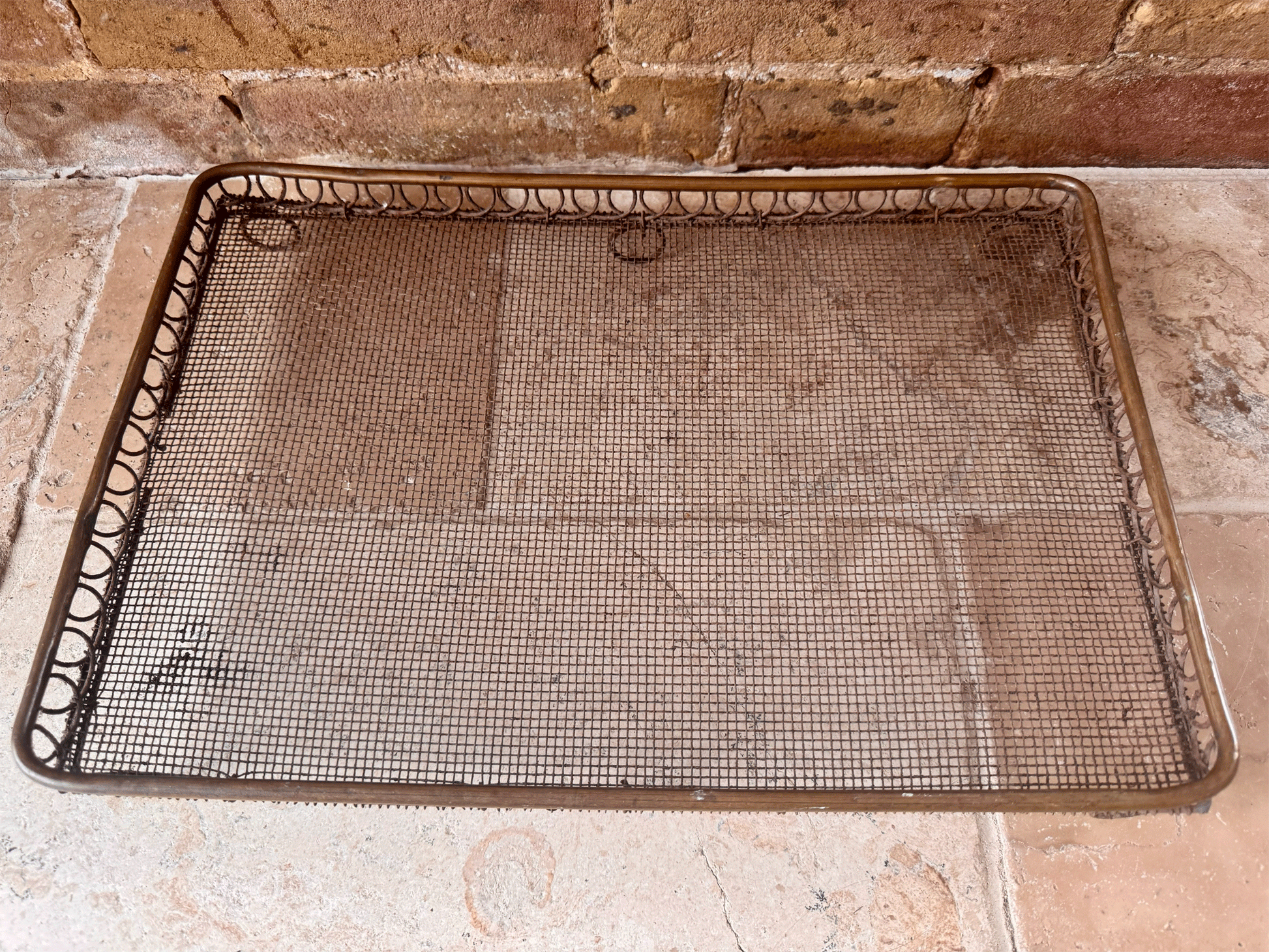 rare antique victorian large wirework bar loop topped cake cooling rack
