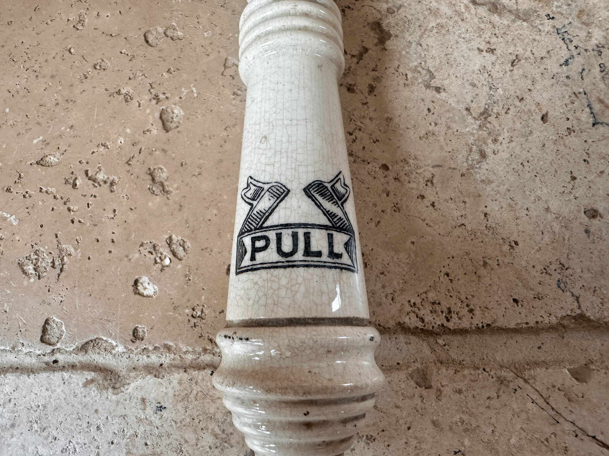 rare antique edwardian white ironstone cistern toilet lavatory loo pull handle black transferware typography