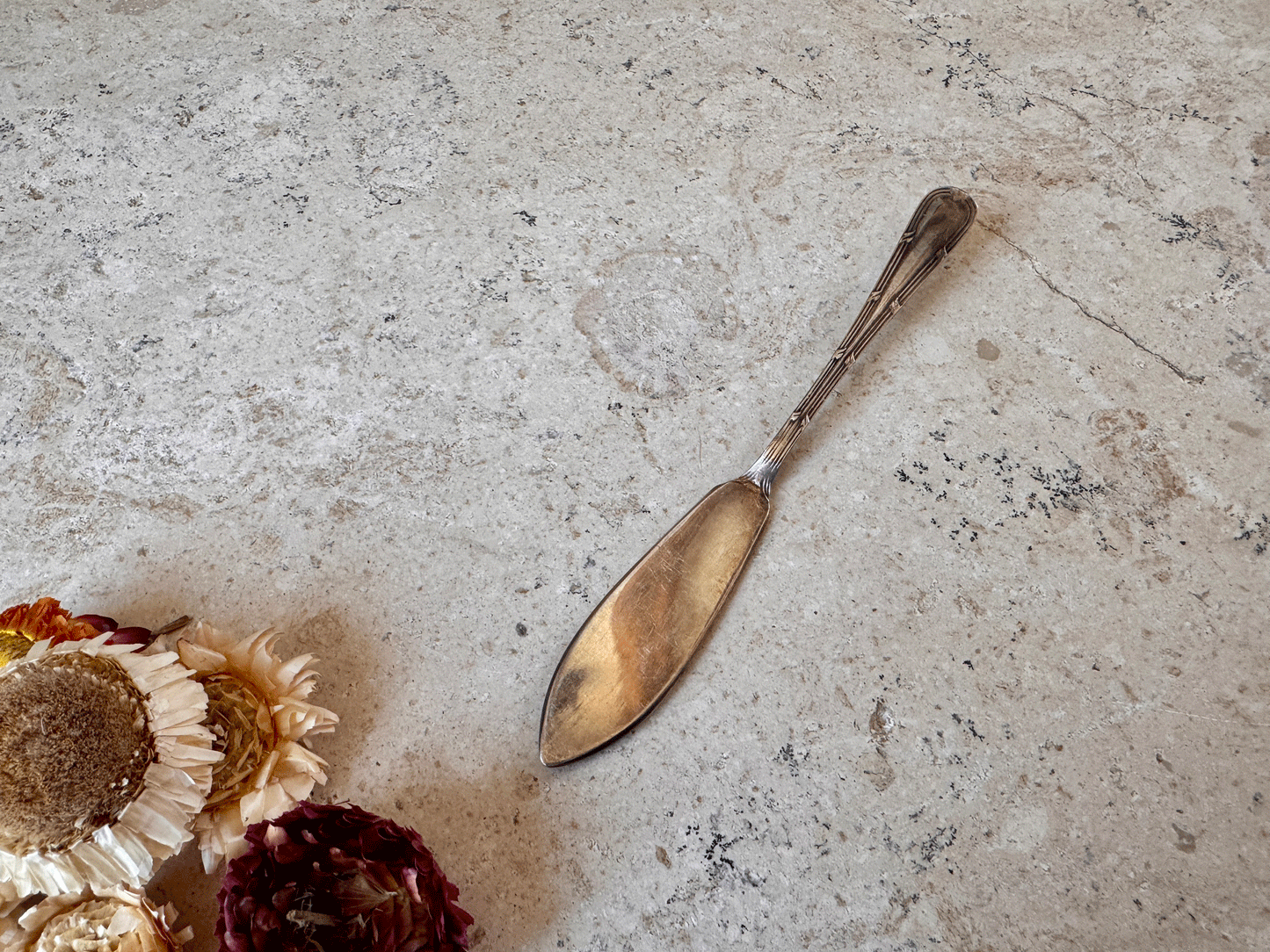 antique edwardian silver plated butter knife spreader dignity