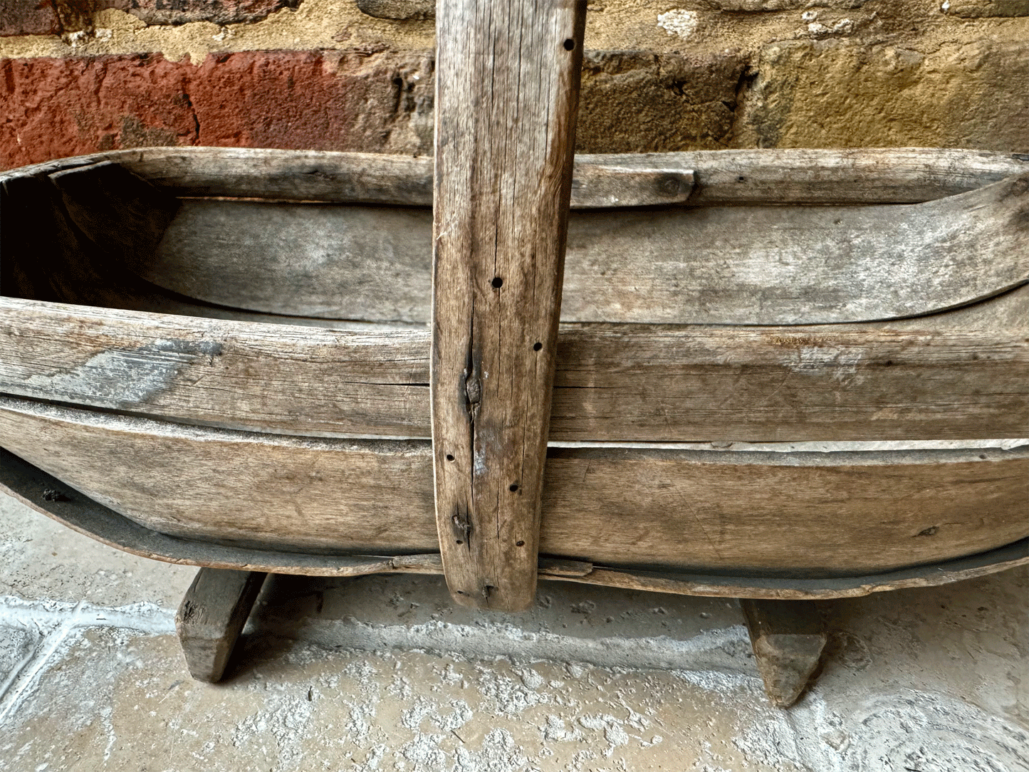 antique english wooden treen small sussex trug