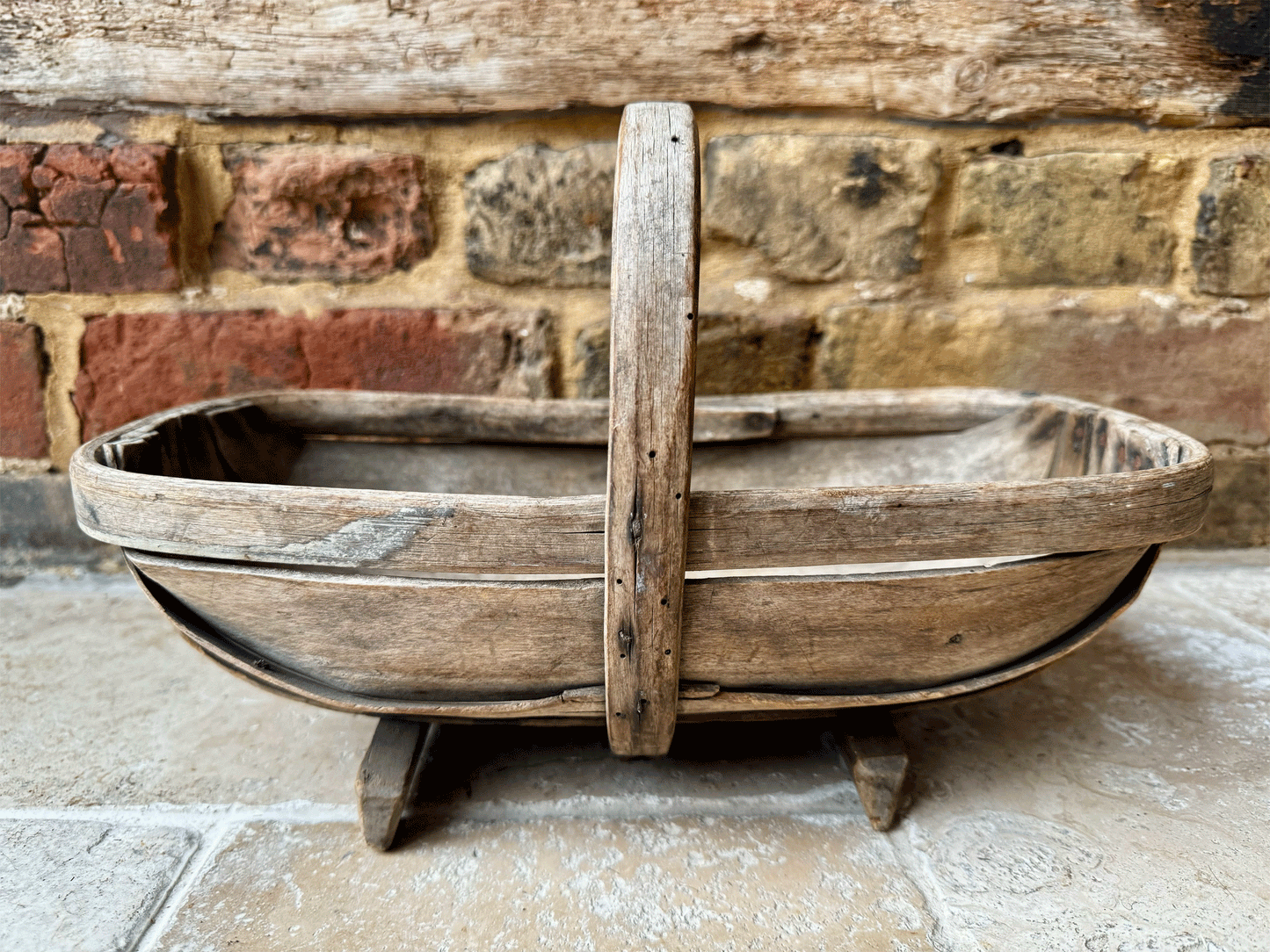 antique english wooden treen small sussex trug