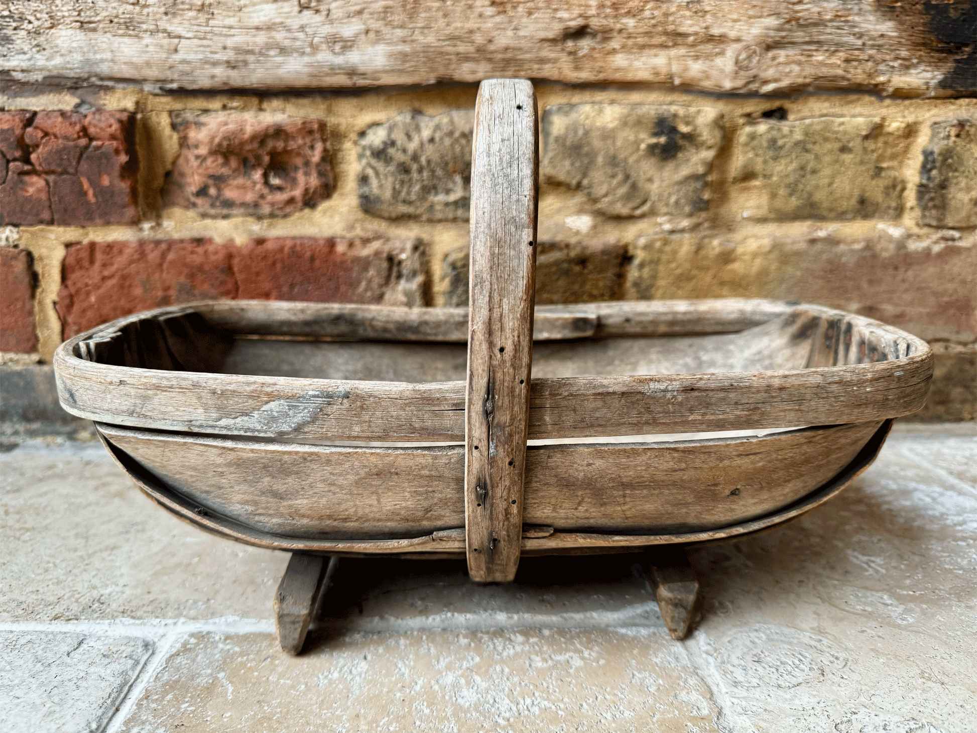 antique english wooden treen small sussex trug