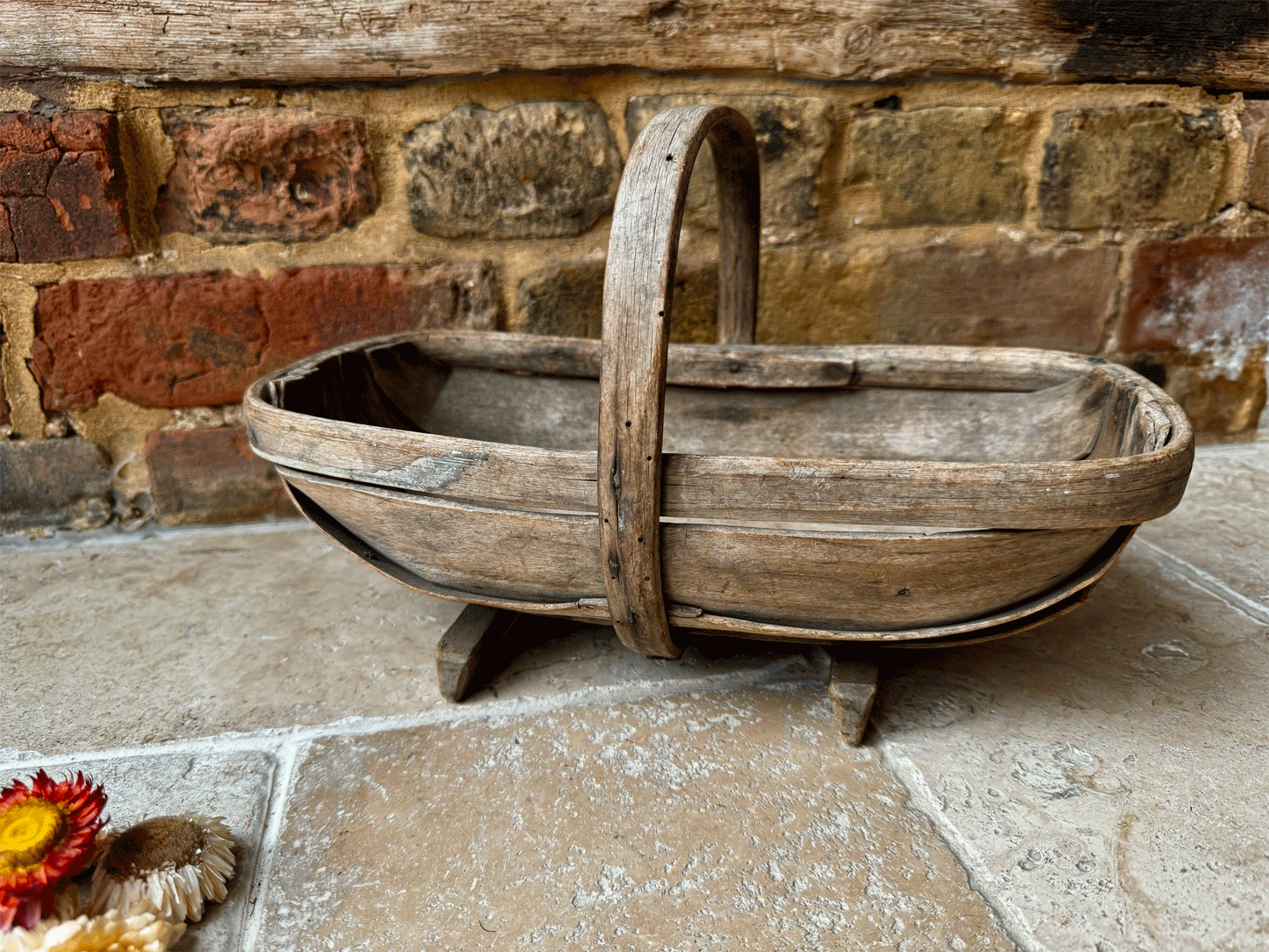 antique english wooden treen small sussex trug