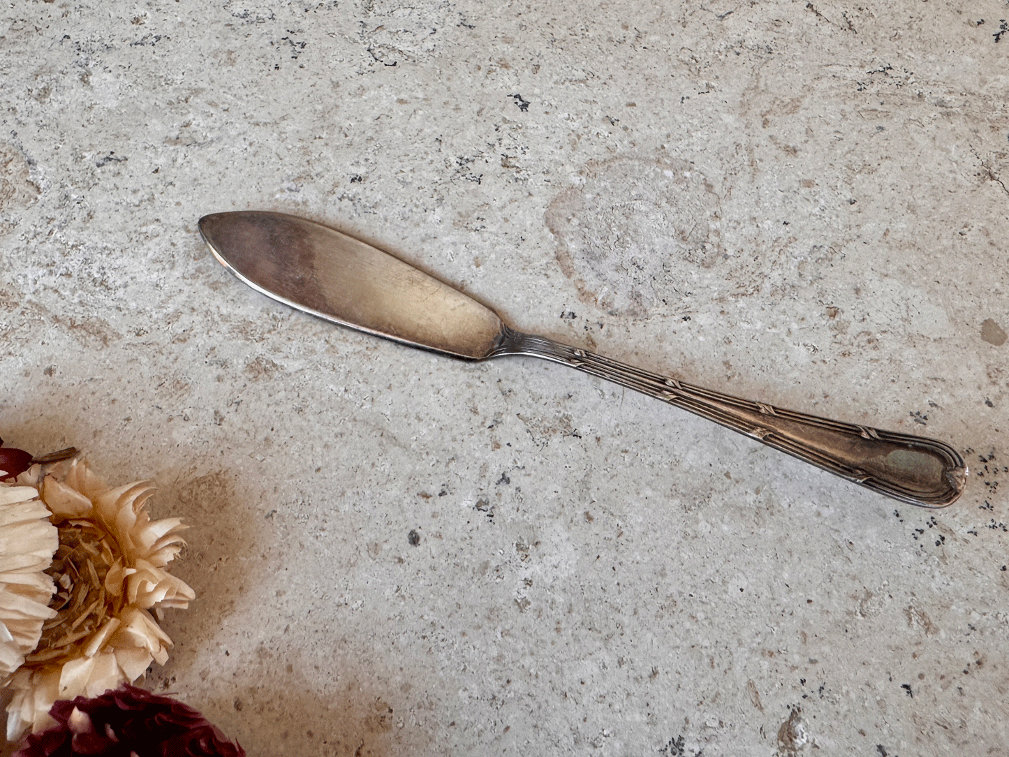 antique edwardian silver plated butter knife spreader dignity