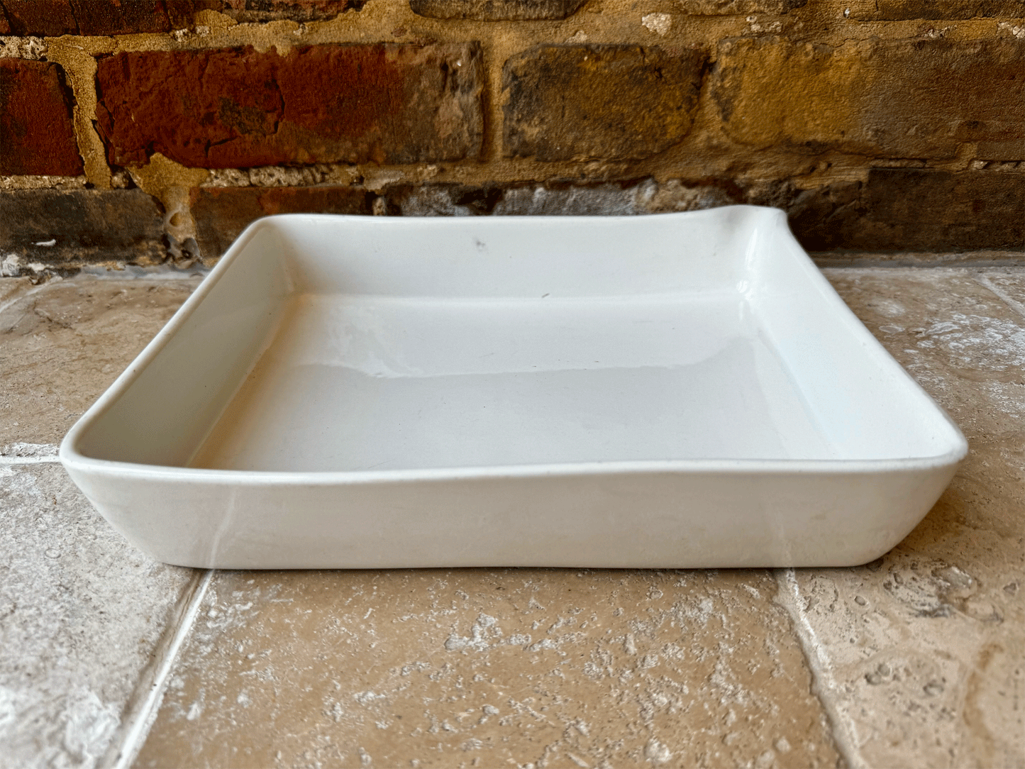 antique edwardian rare extra large plain white ironstone granitine developing tray