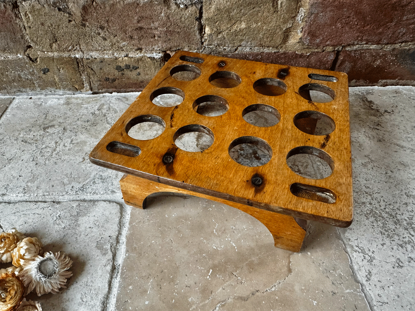 antique english edwardian stackable treen wooden egg rack one dozen twelve eggs